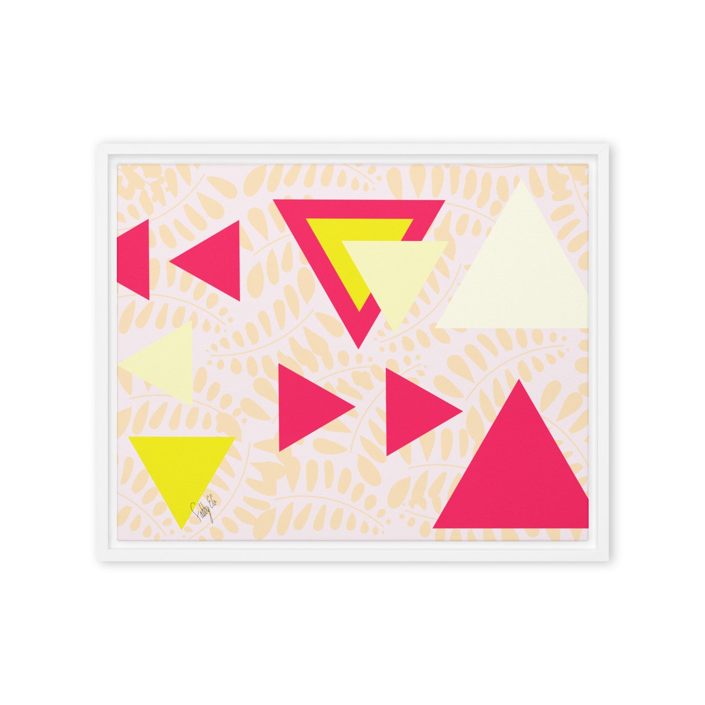 Triangular petals framed canvas