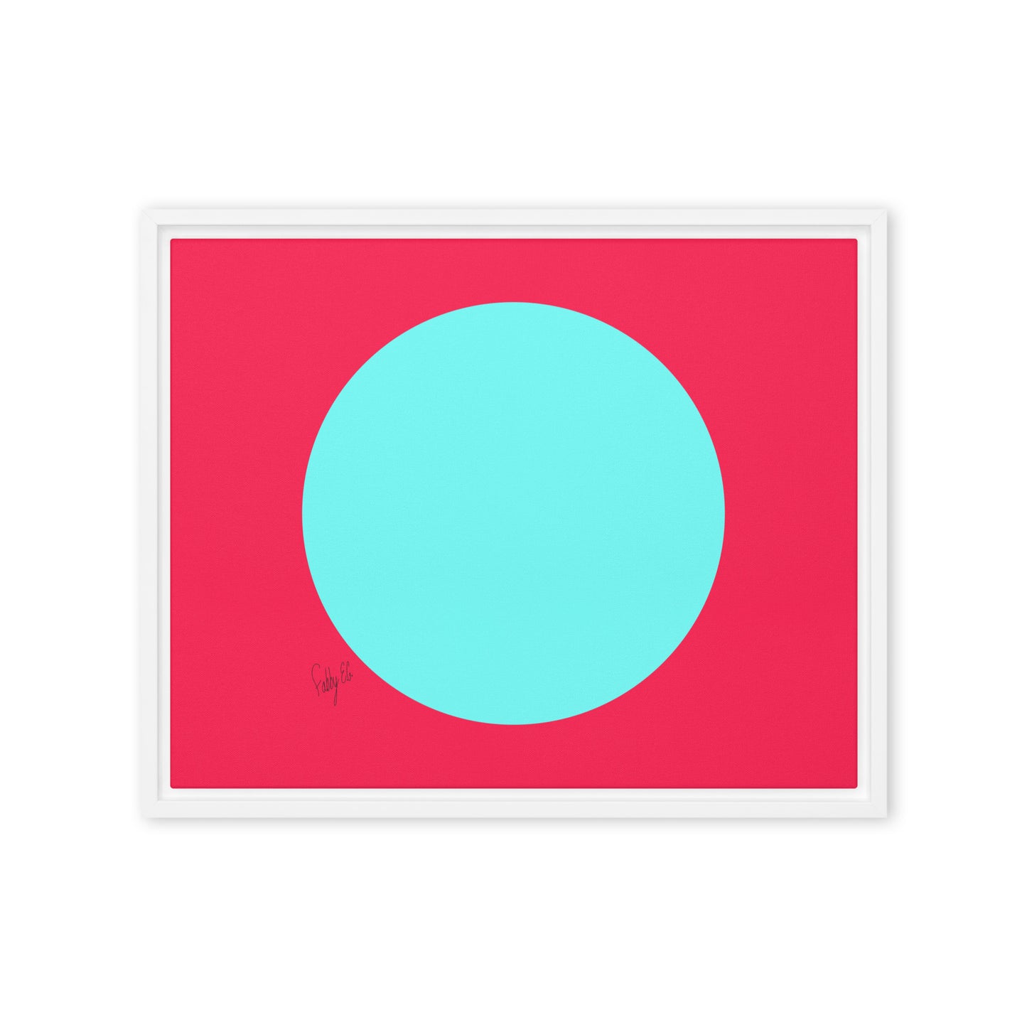 Circling around pink framed canvas