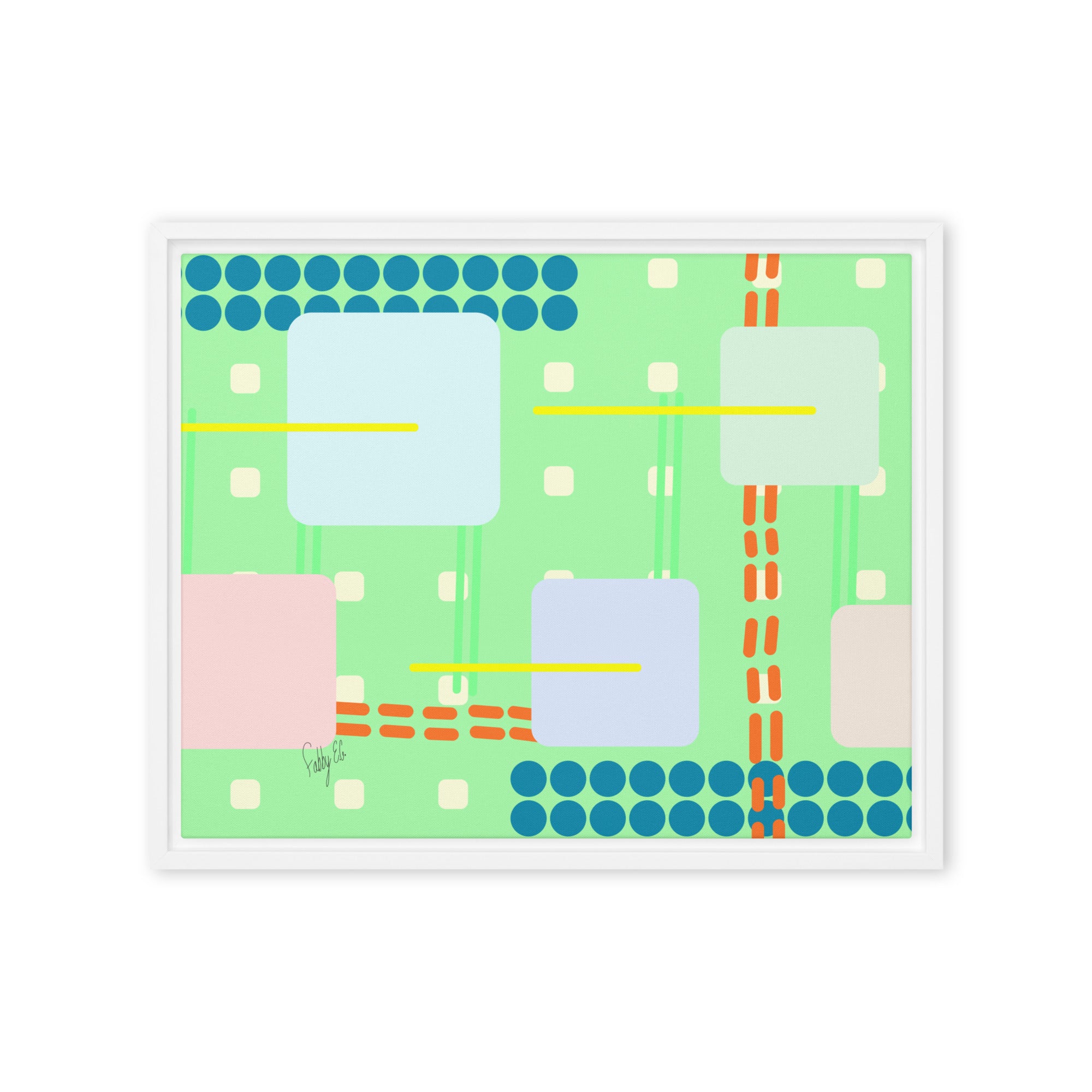 Off grid green framed canvas