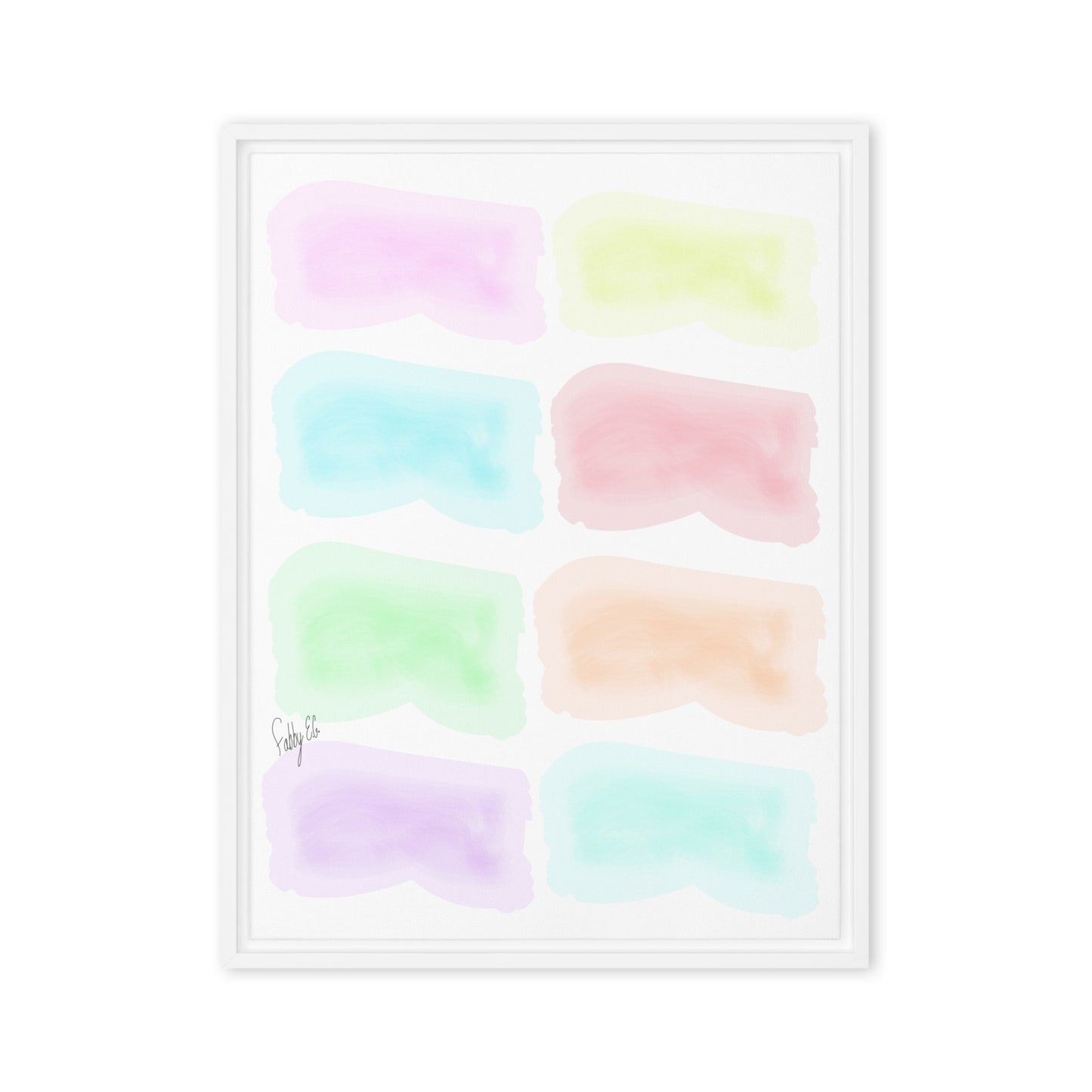 Watercolor stages framed canvas