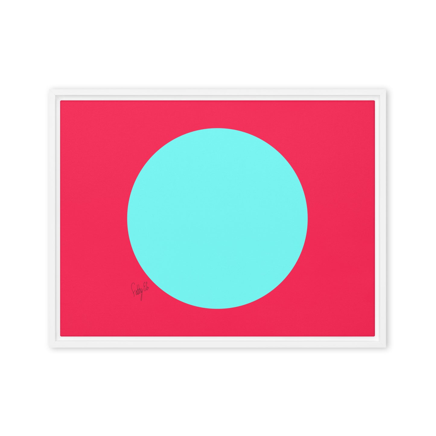 Circling around pink framed canvas