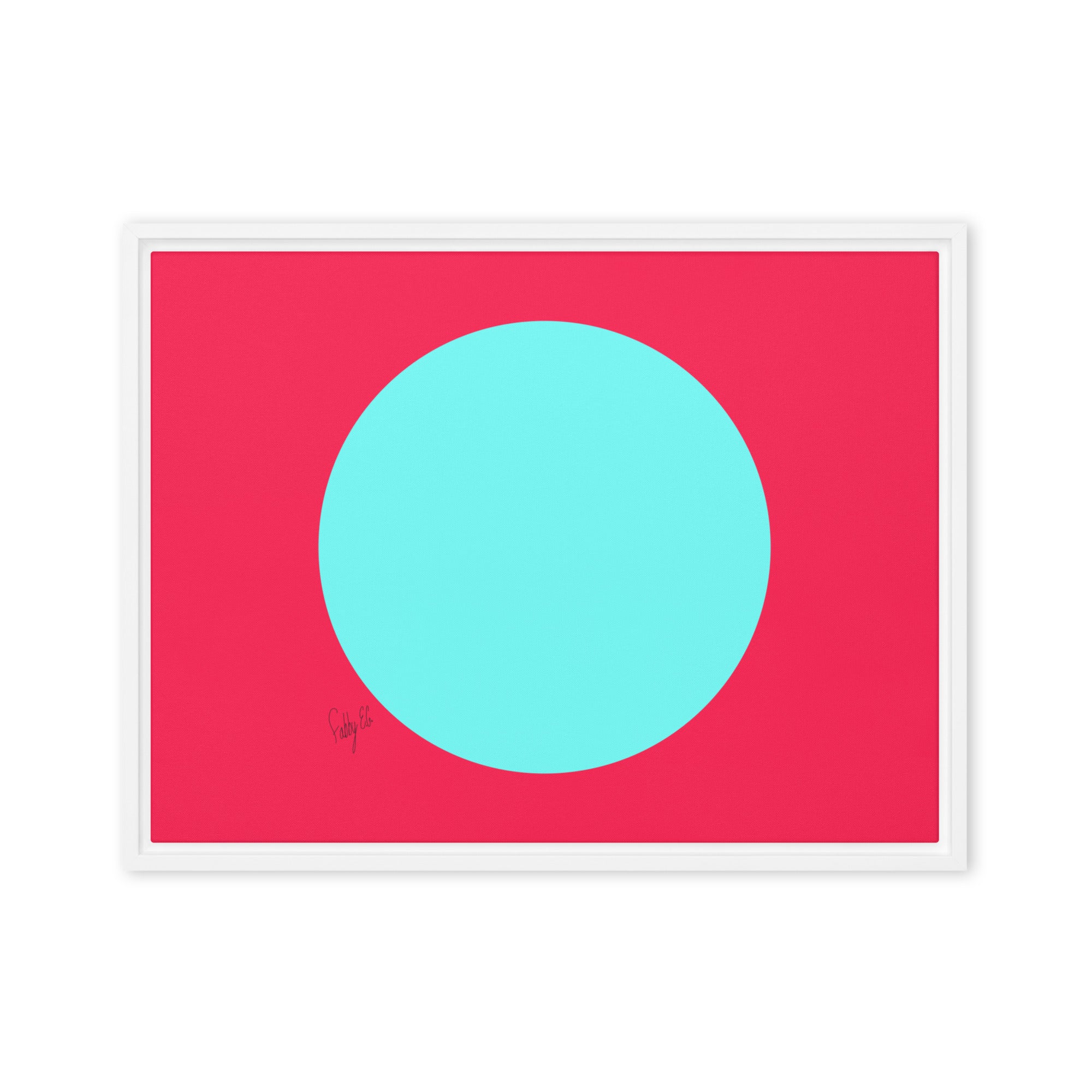 Circling around pink framed canvas