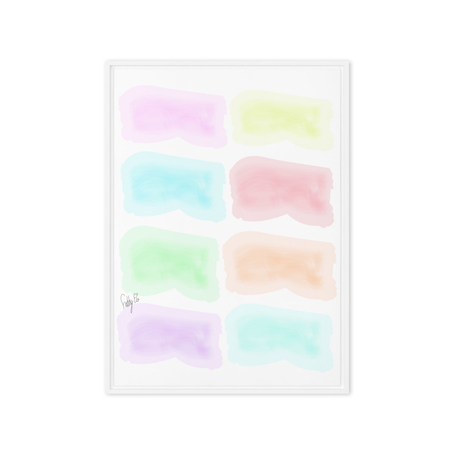 Watercolor stages framed canvas
