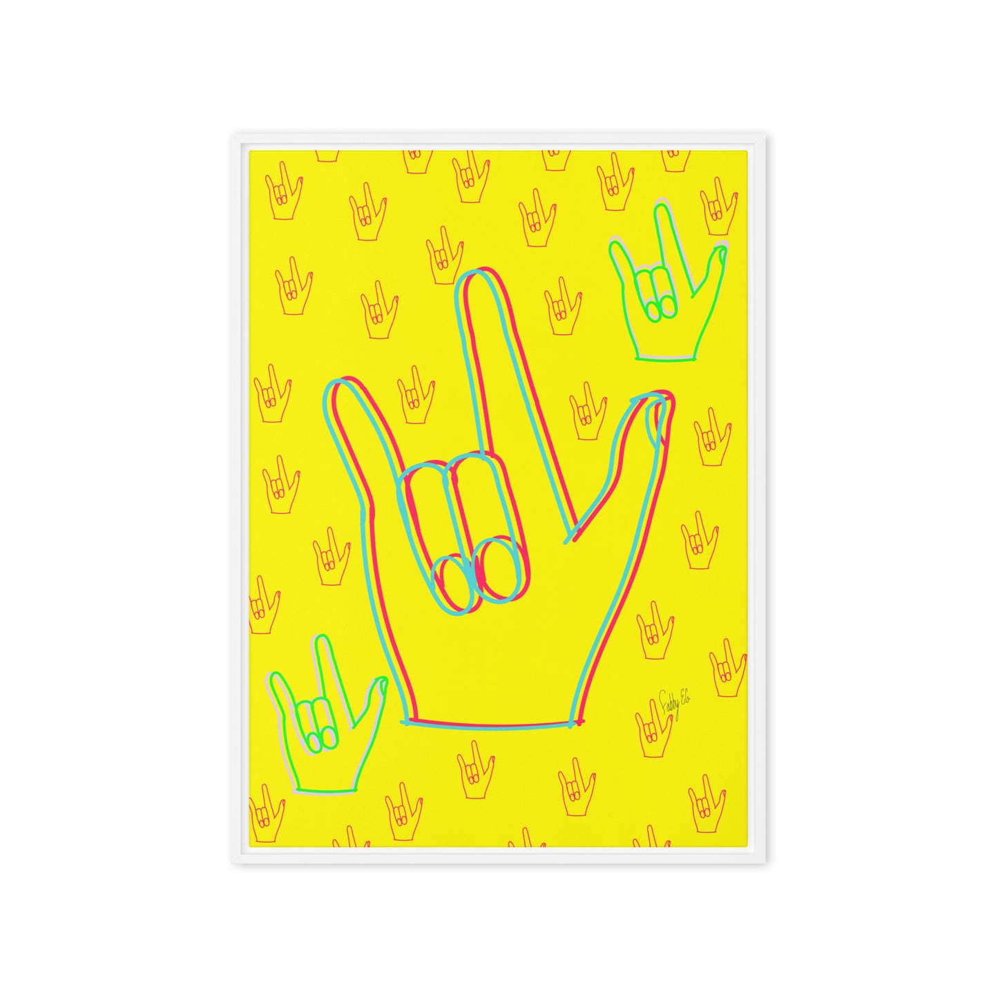 I love you sign language framed canvas