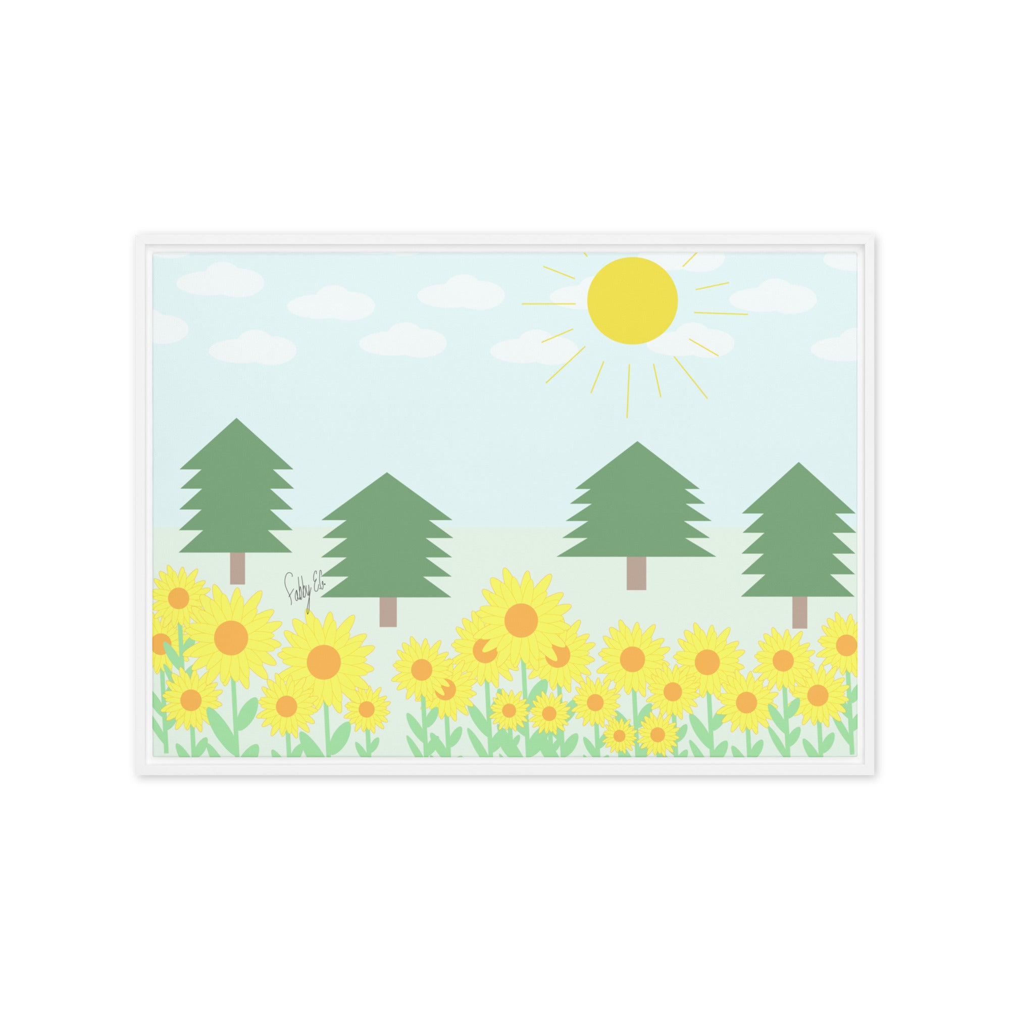 Peace day (horizontal) framed canvas