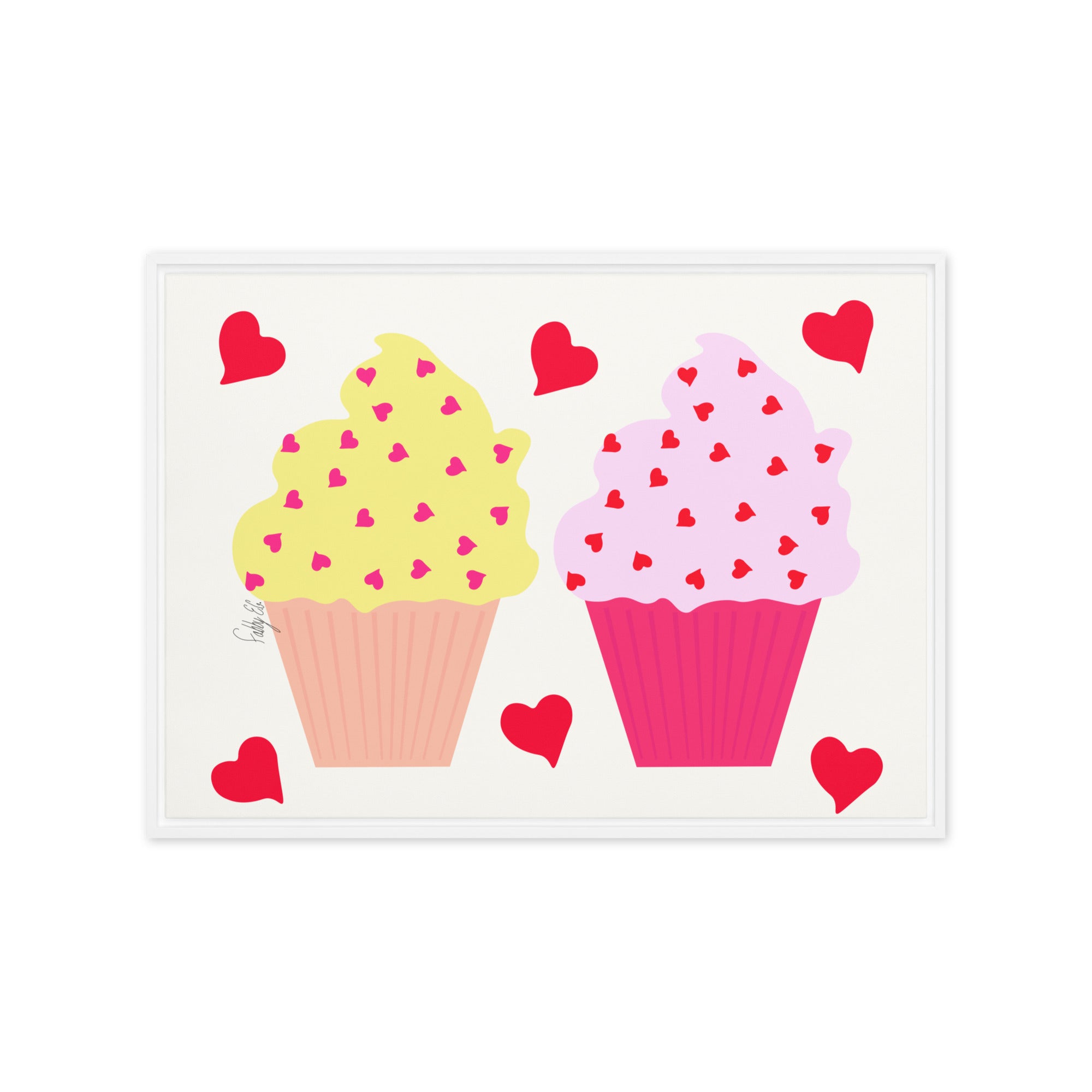 In memory of love cupcakes framed canvas