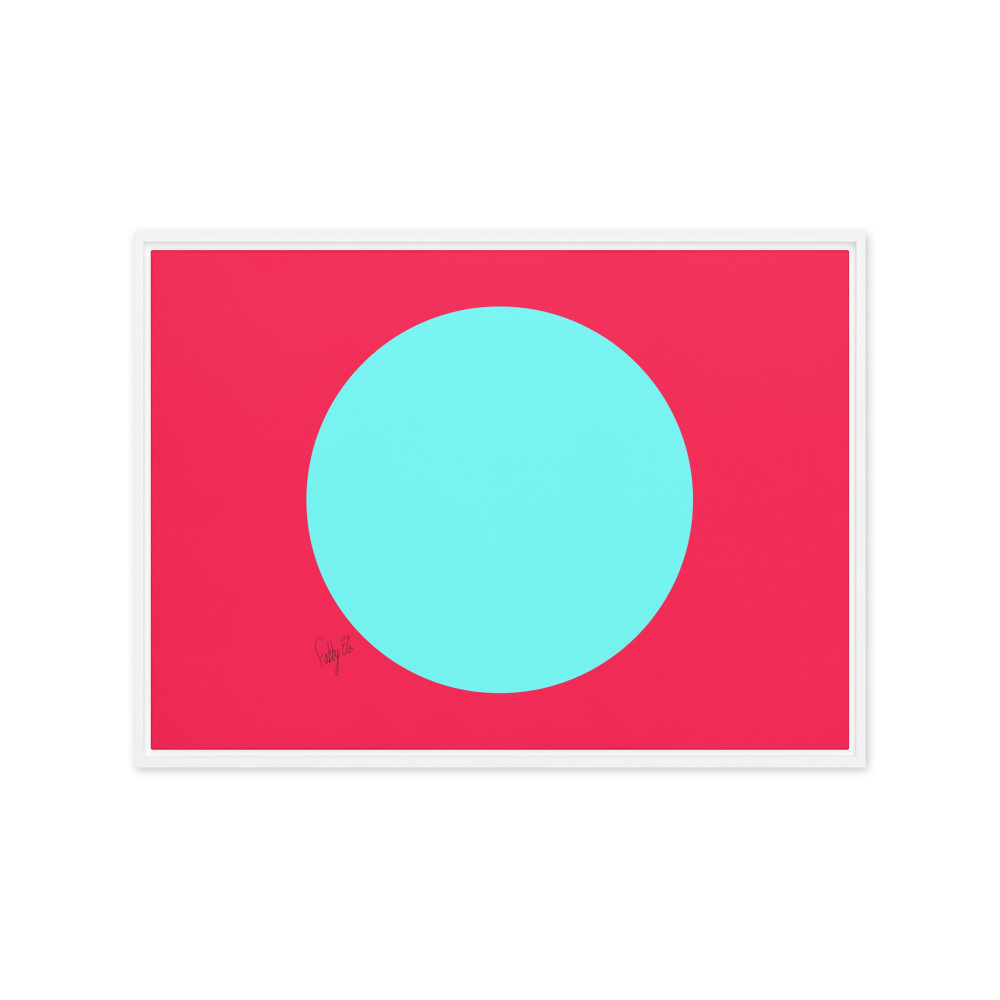 Circling around pink framed canvas