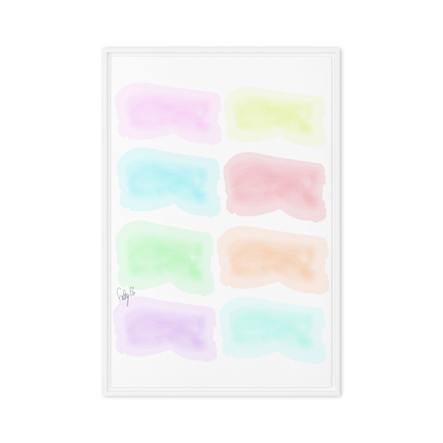Watercolor stages framed canvas