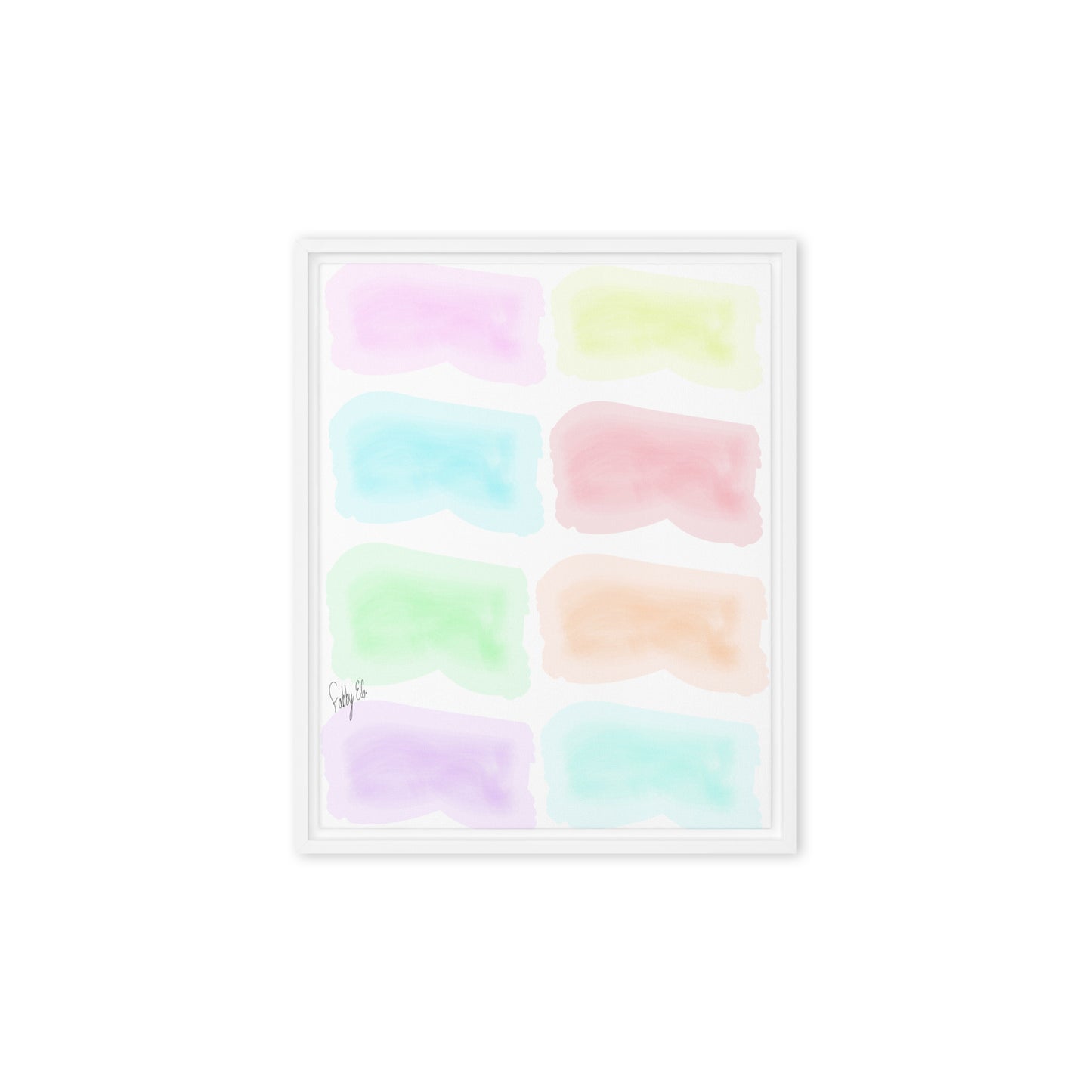 Watercolor stages framed canvas