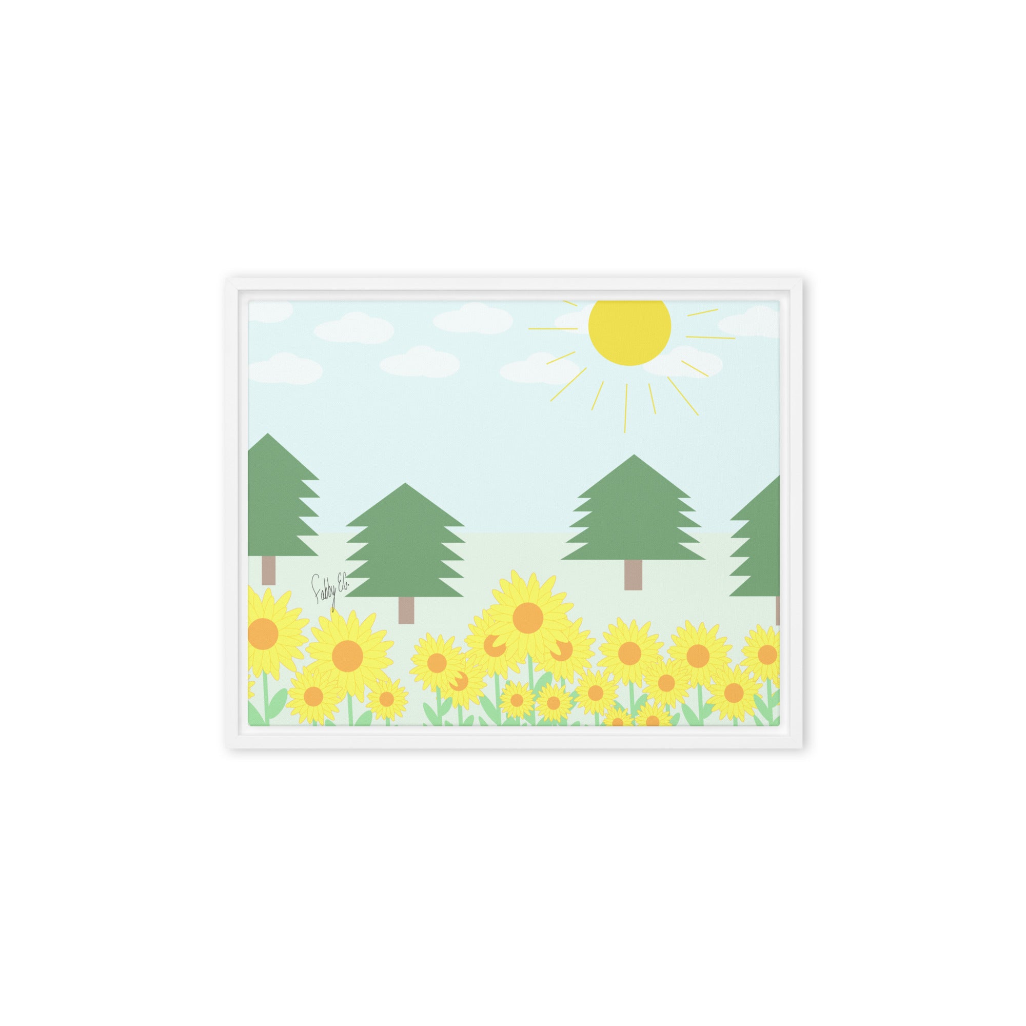 Peace day (horizontal) framed canvas