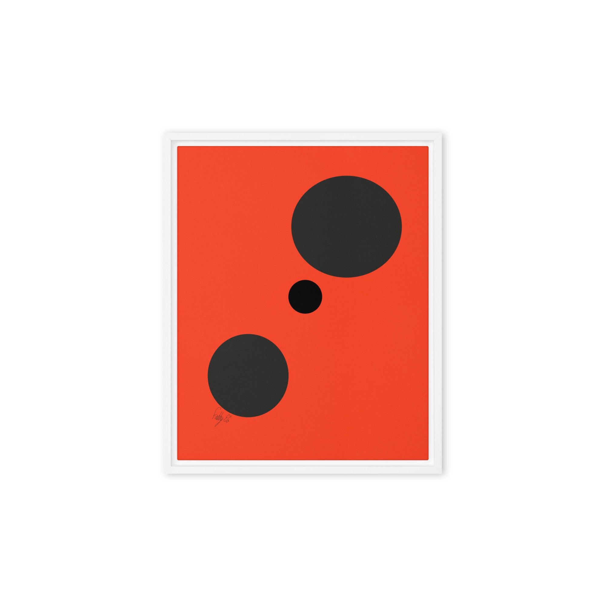 Dots orange framed canvas