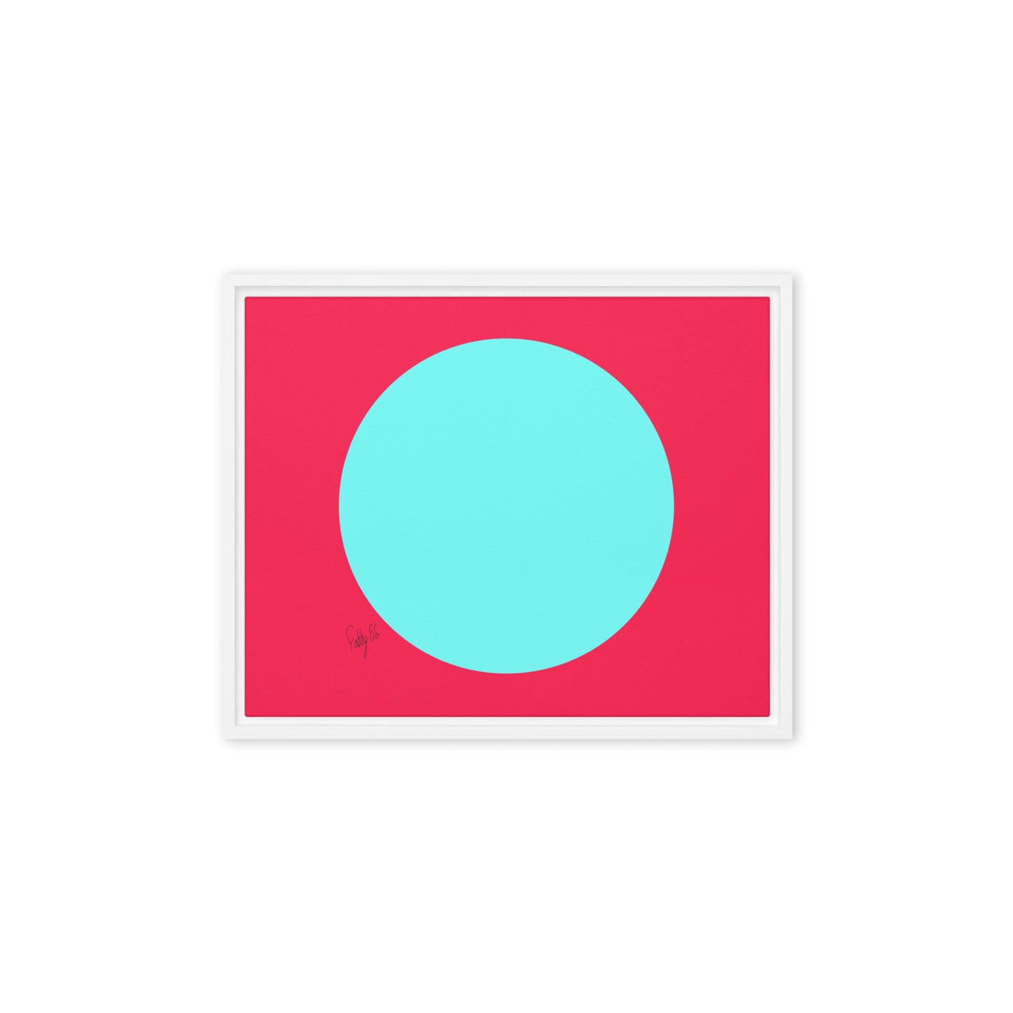 Circling around pink framed canvas