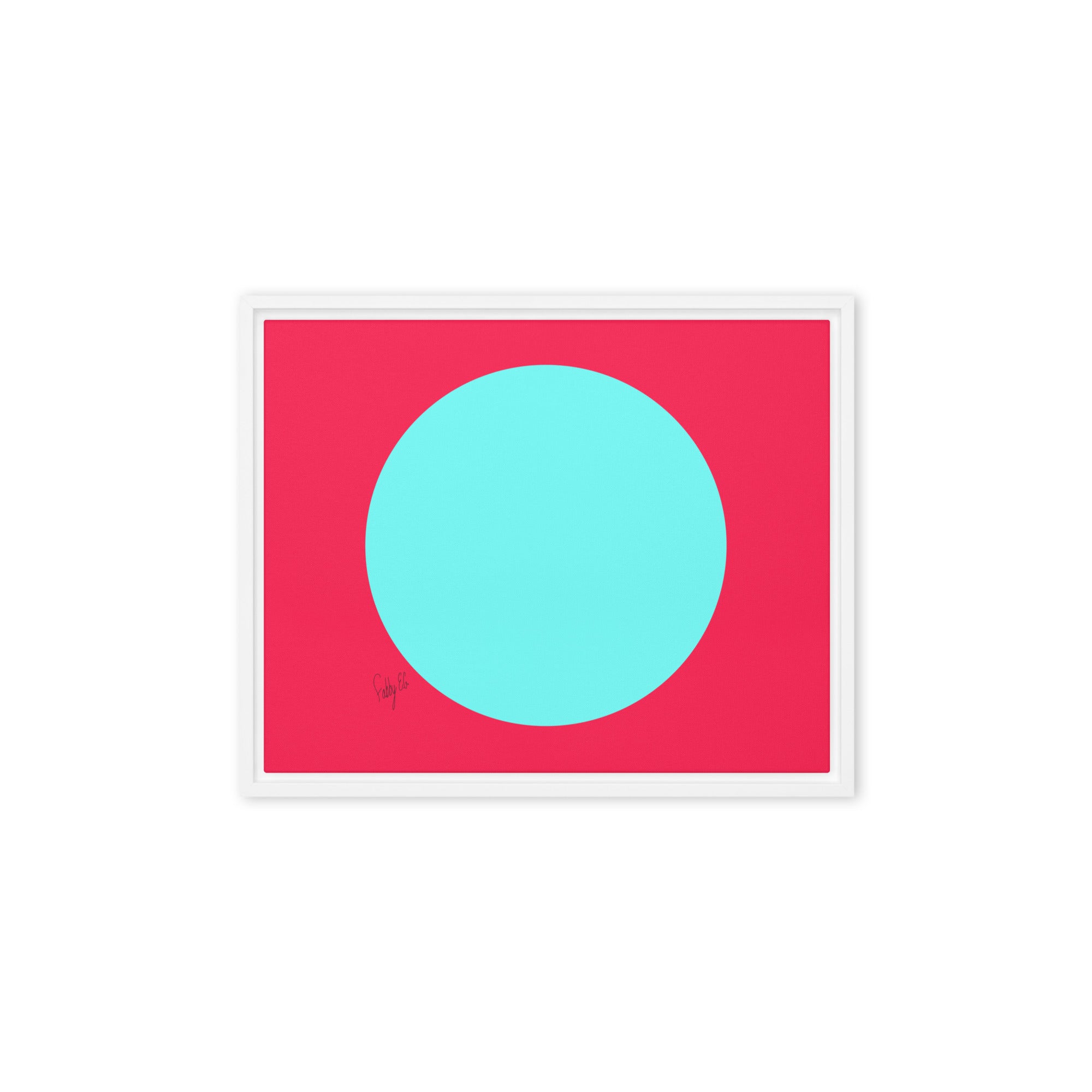 Circling around pink framed canvas