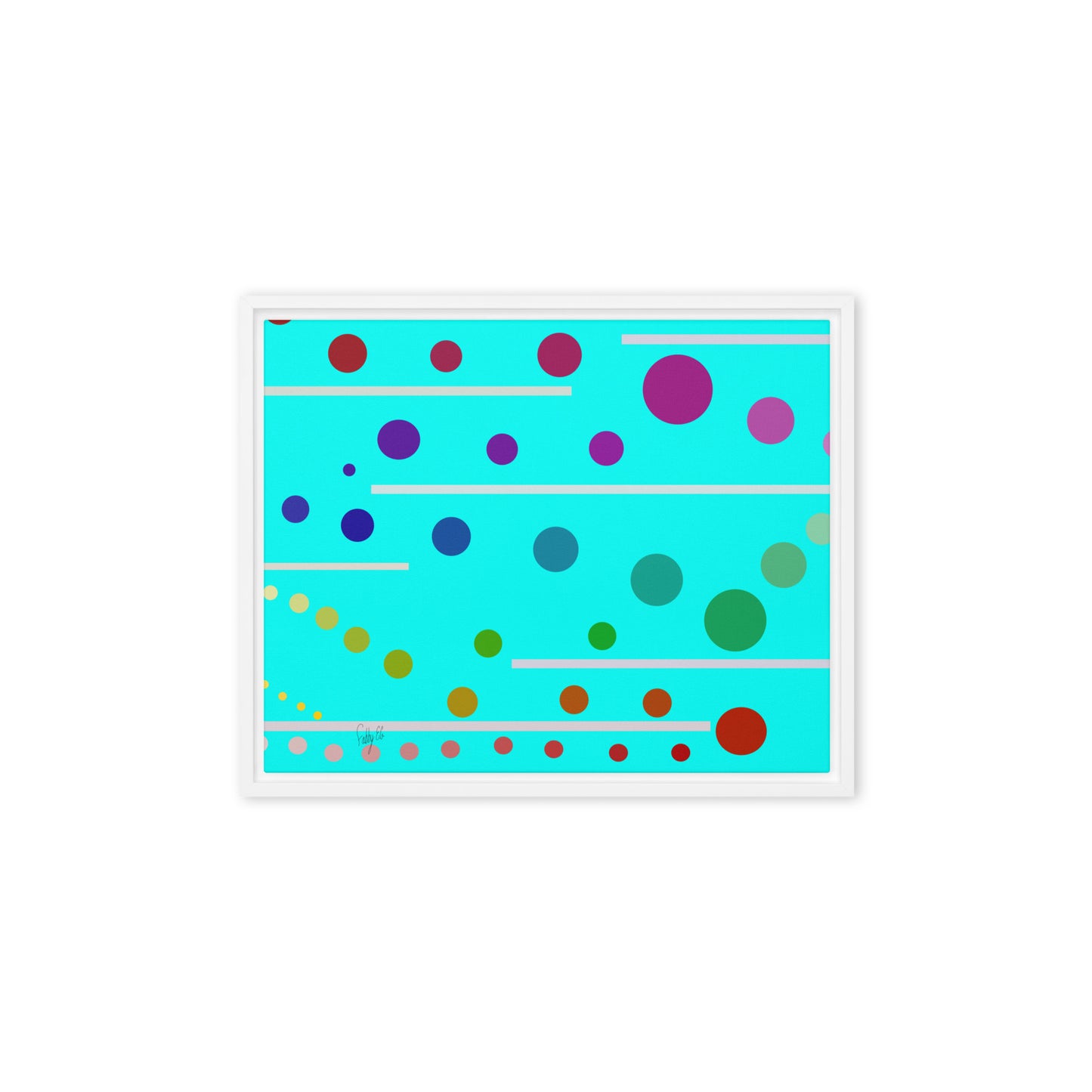 Follow along cyan blue framed canvas