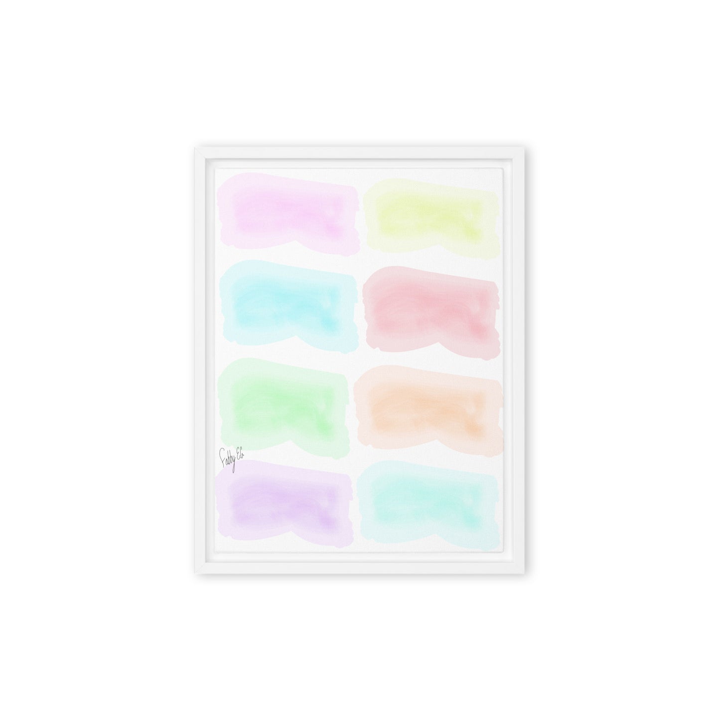 Watercolor stages framed canvas