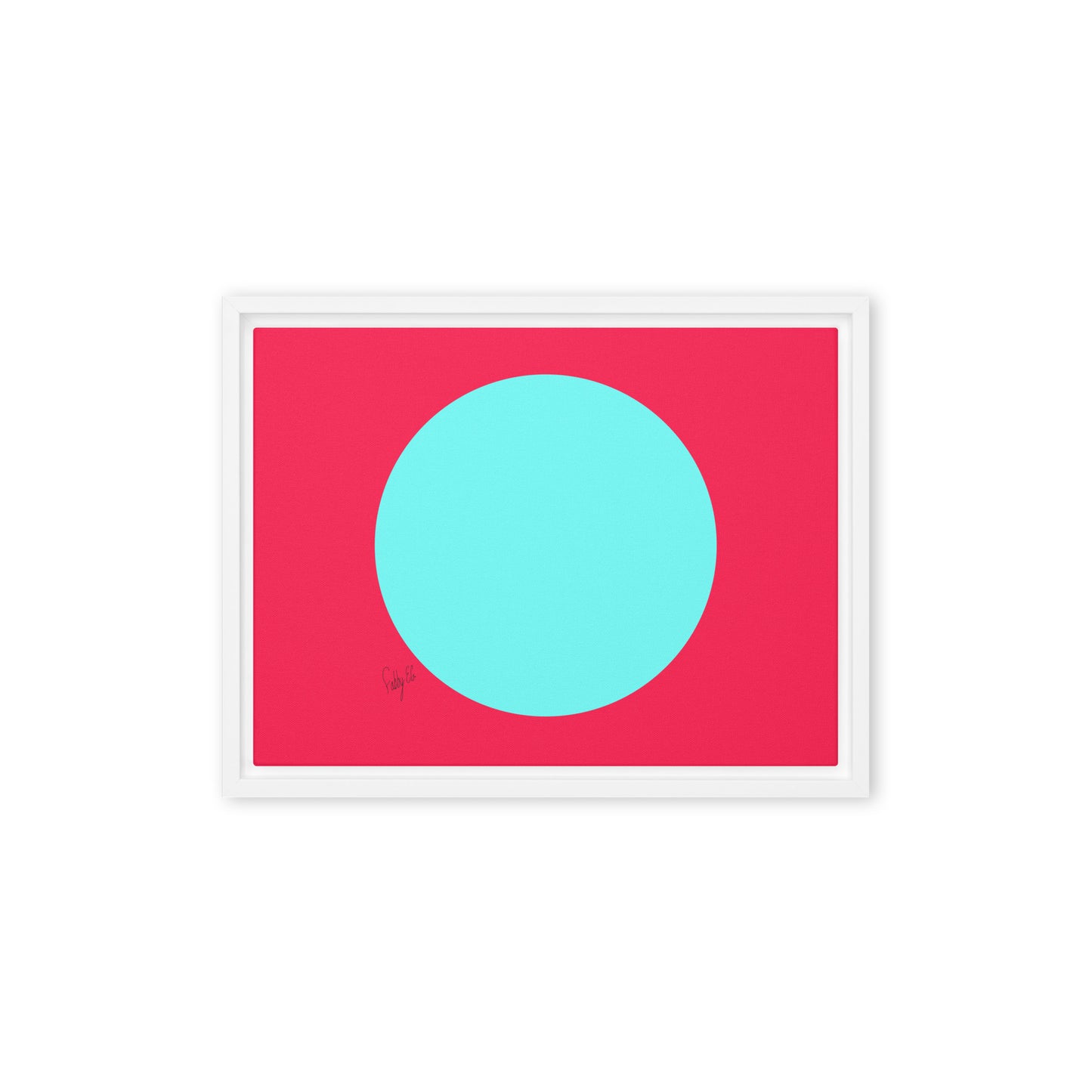 Circling around pink framed canvas