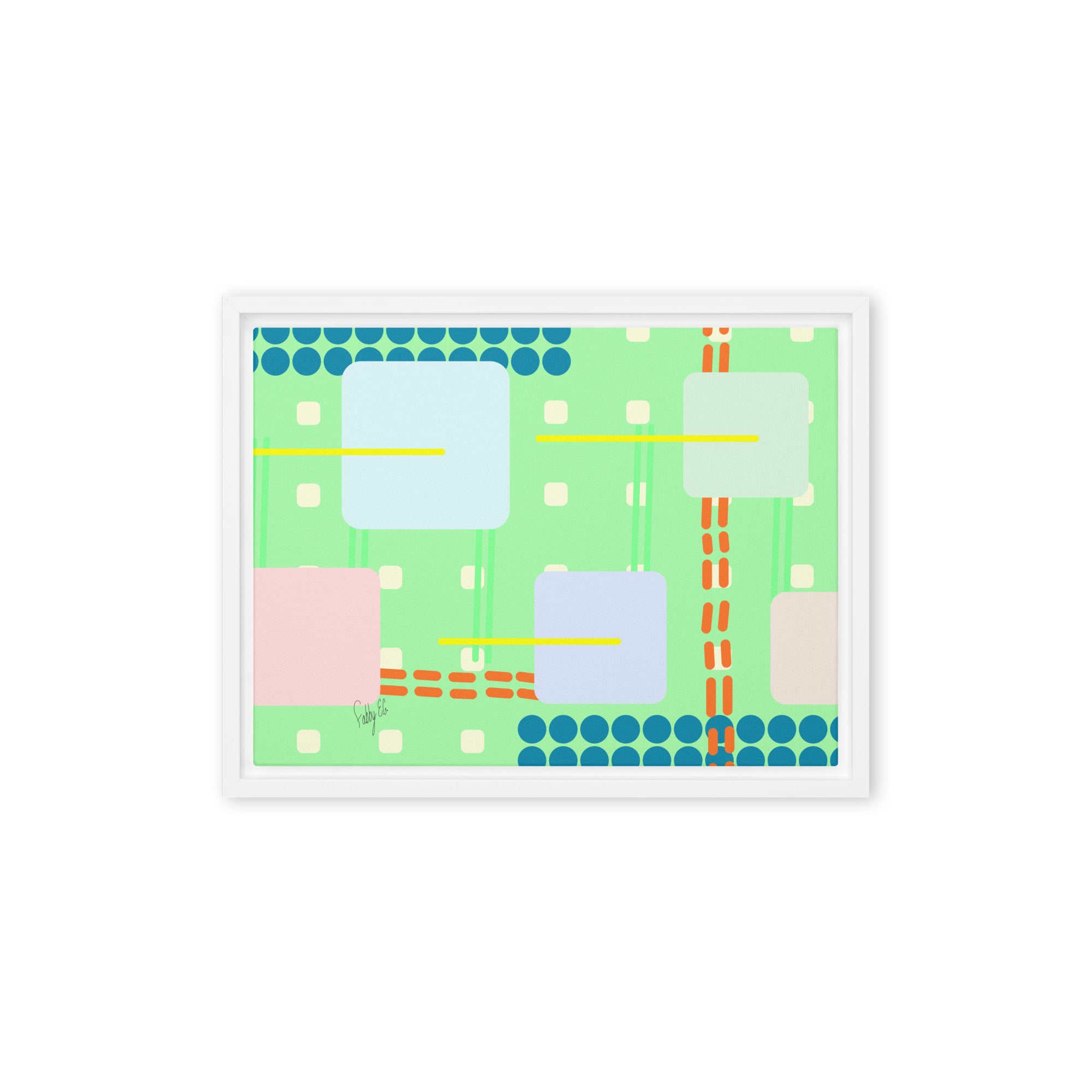 Off grid green framed canvas