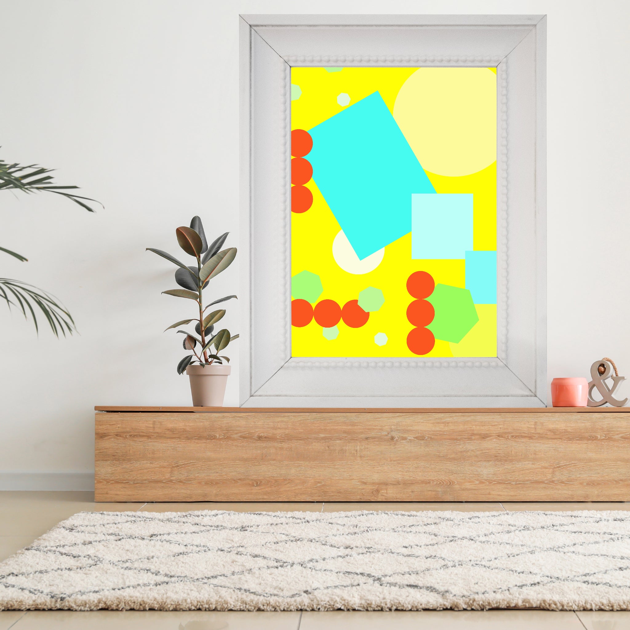 Geometric shapes in yellow Poster