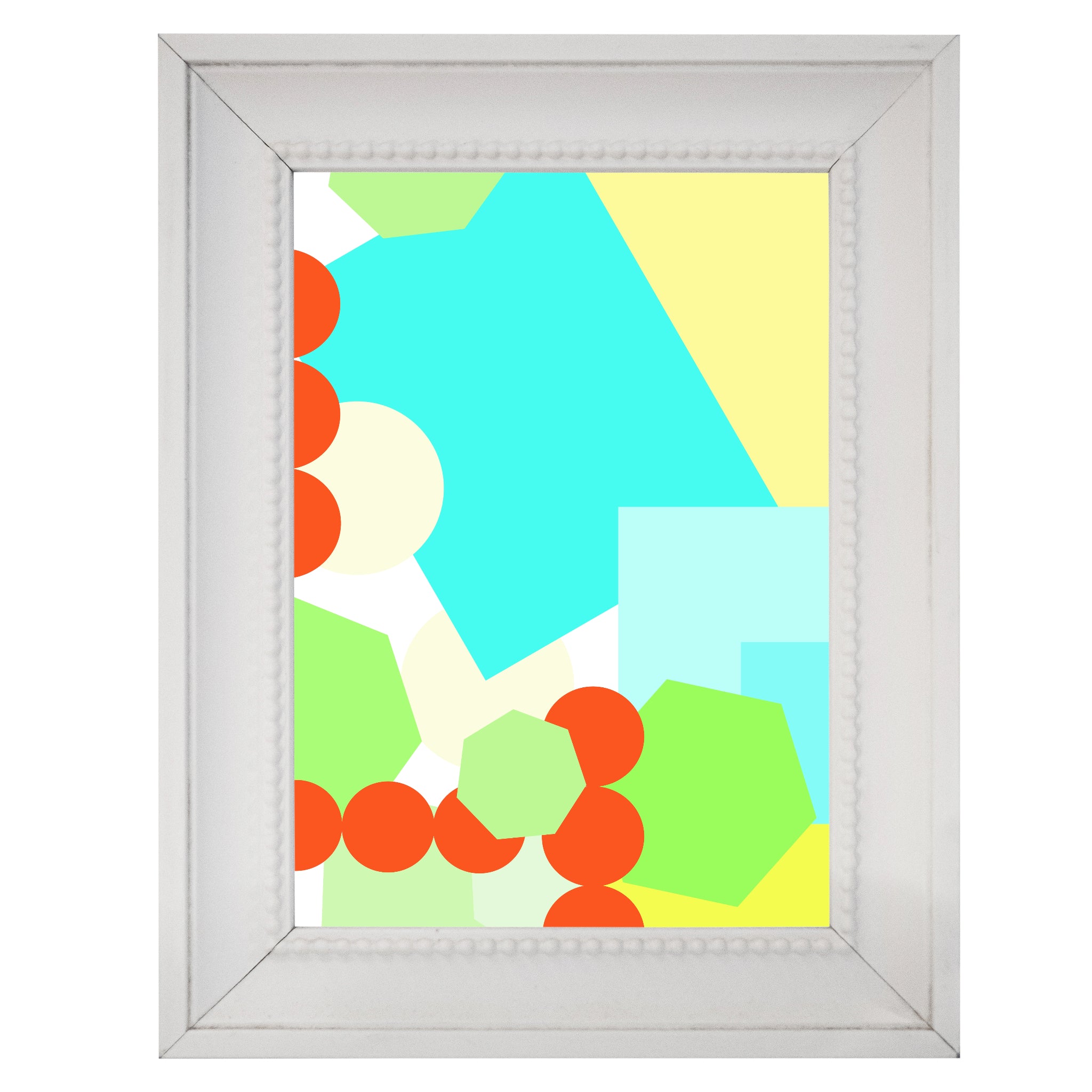 Geometric shapes crowded on white Poster