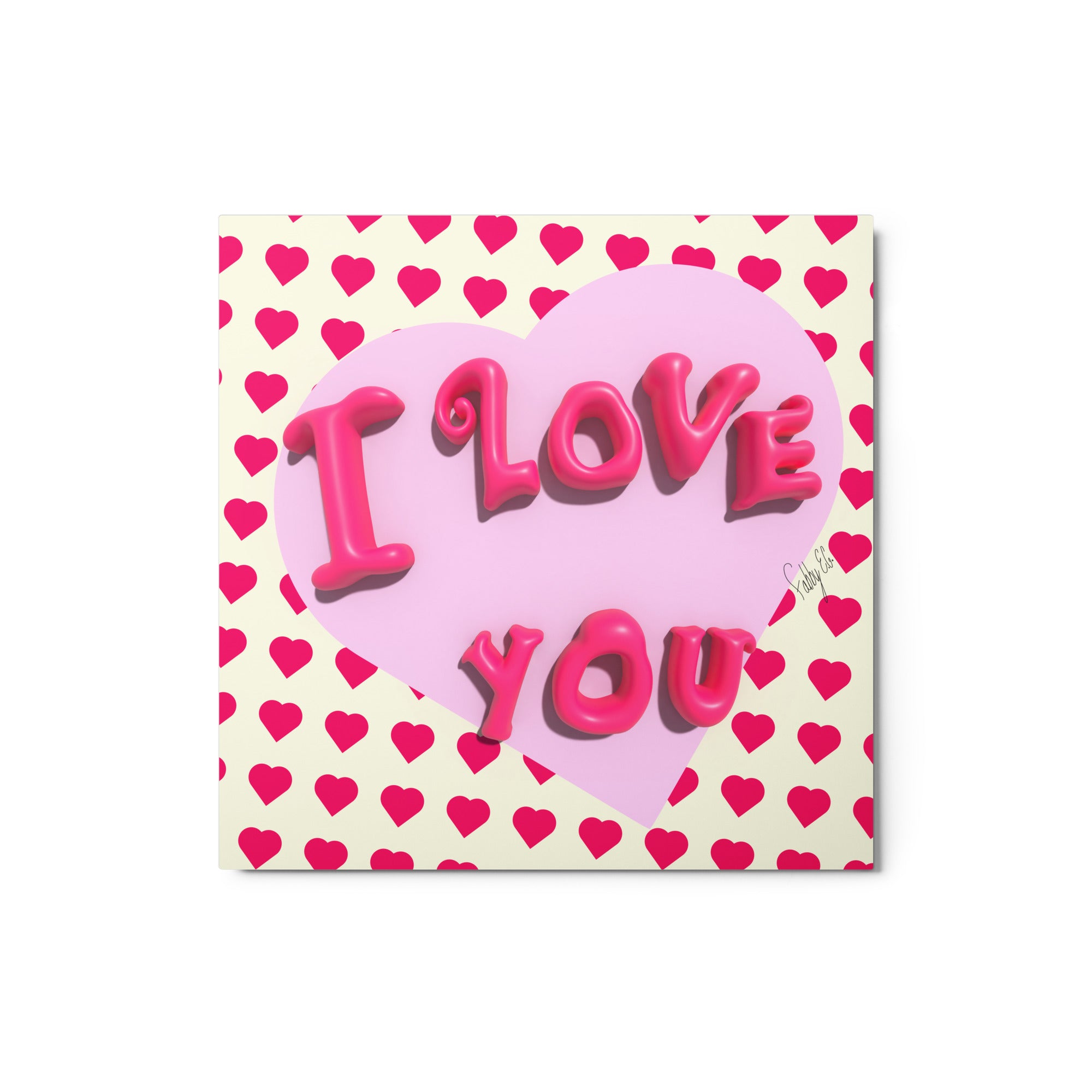 I love you heart metal prints