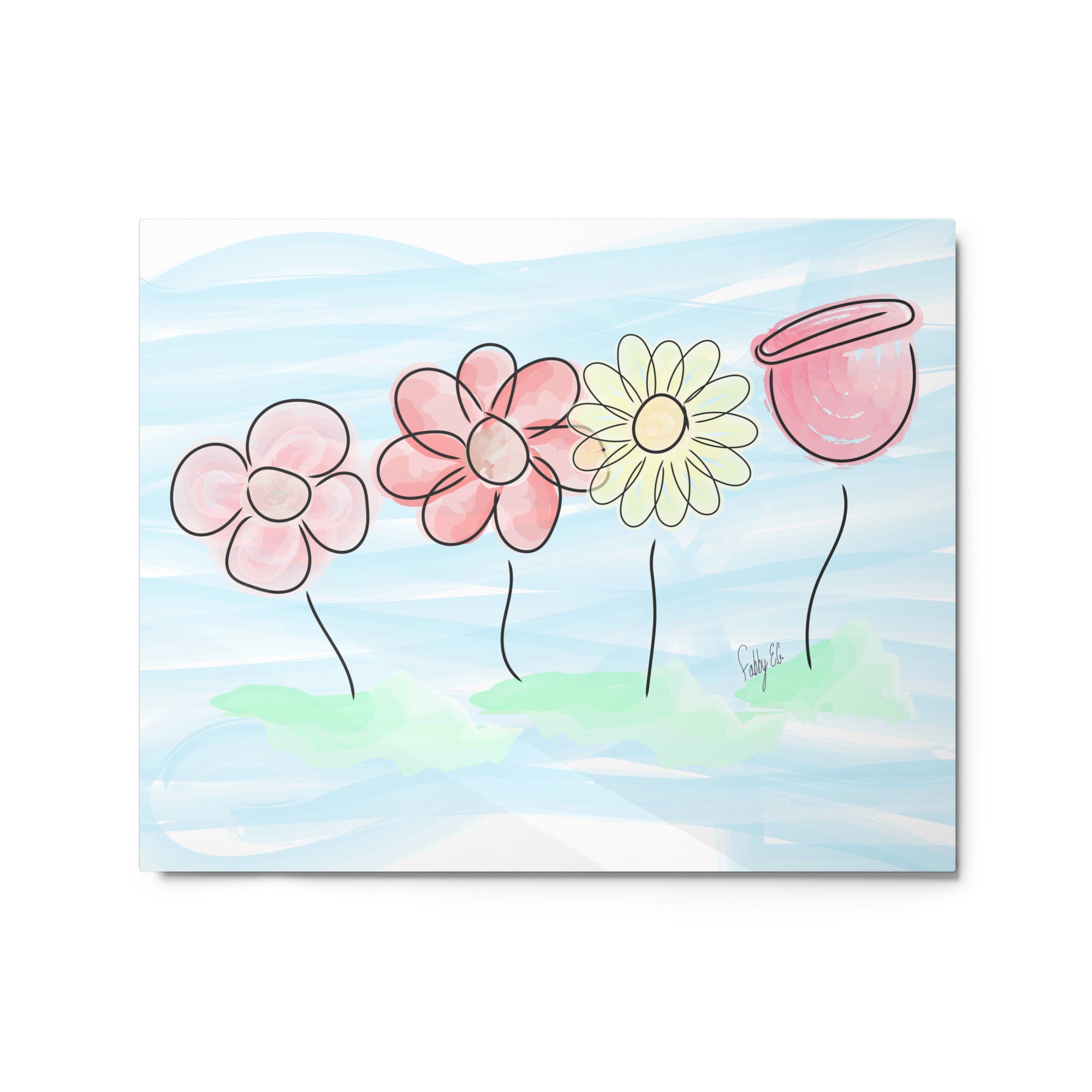 Buying myself four flowers metal prints