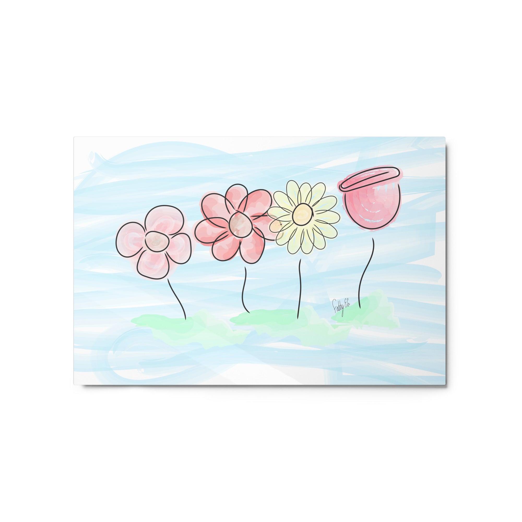 Buying myself four flowers metal prints