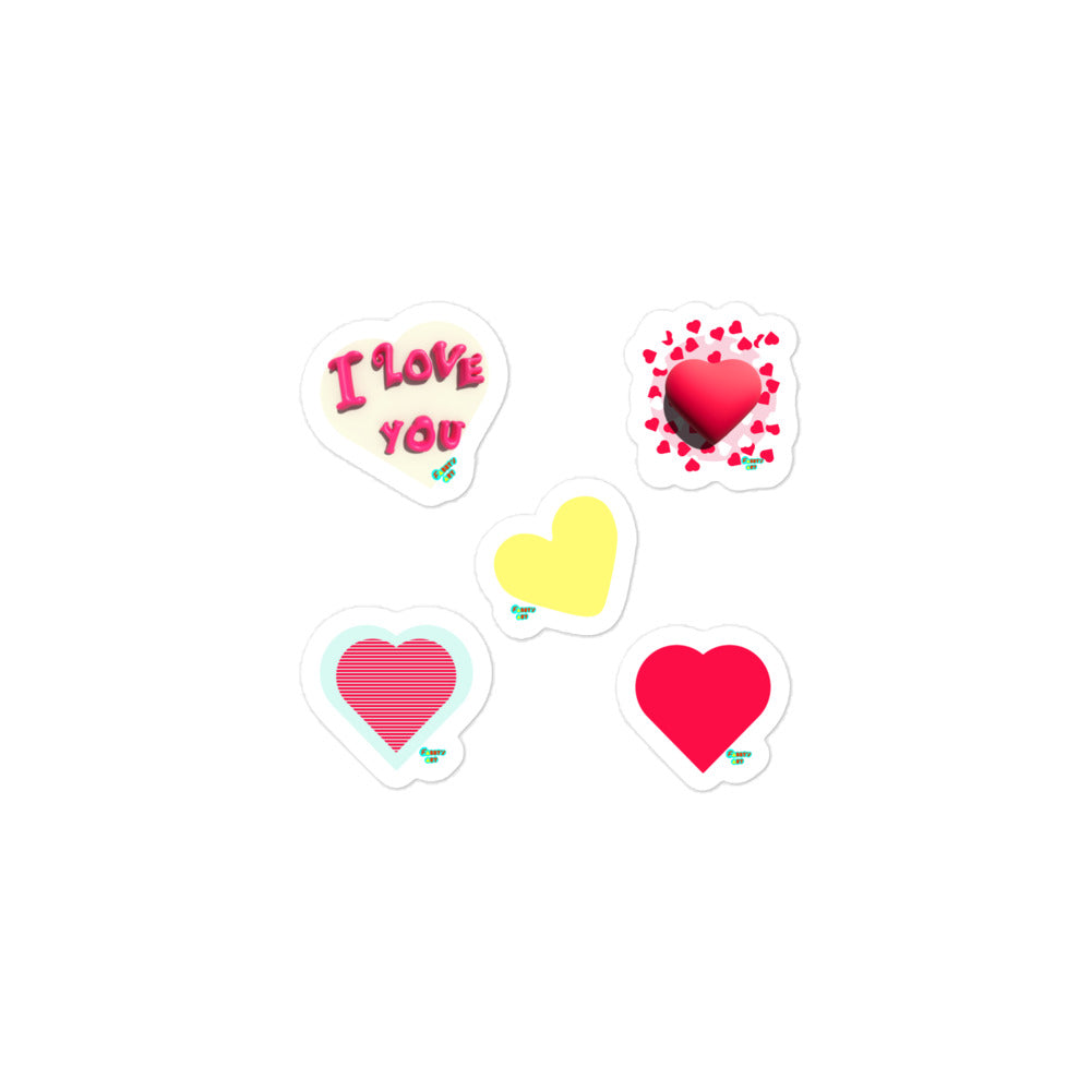 Kiss-Cut Stickers Group Designs 4: I love you and hearts