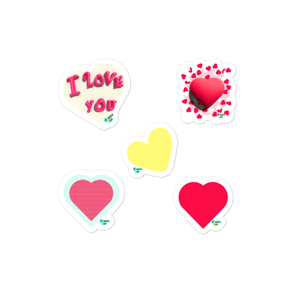 Kiss-Cut Stickers Group Designs 4: I love you and hearts