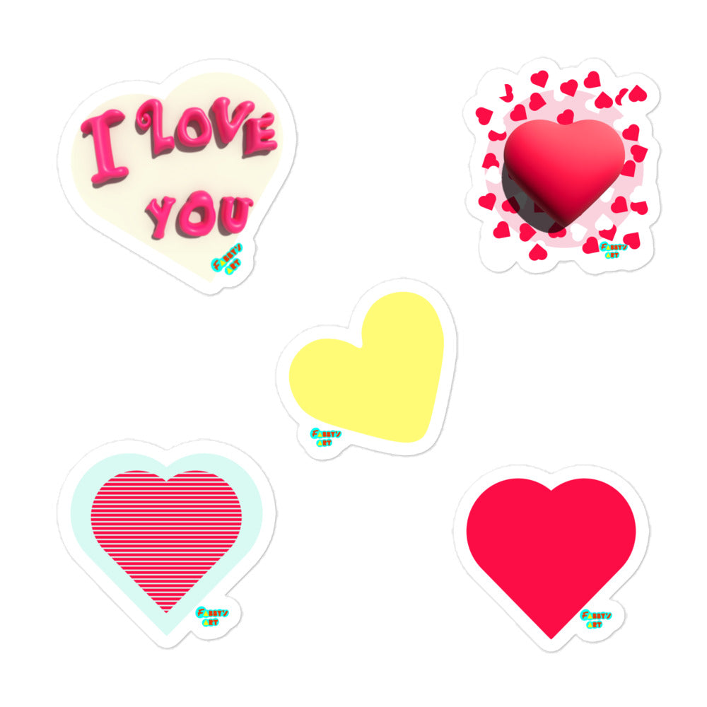 Kiss-Cut Stickers Group Designs 4: I love you and hearts