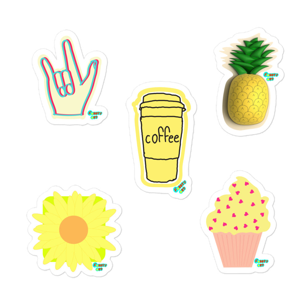 Kiss-Cut Stickers Group Designs 7: yellow color influence