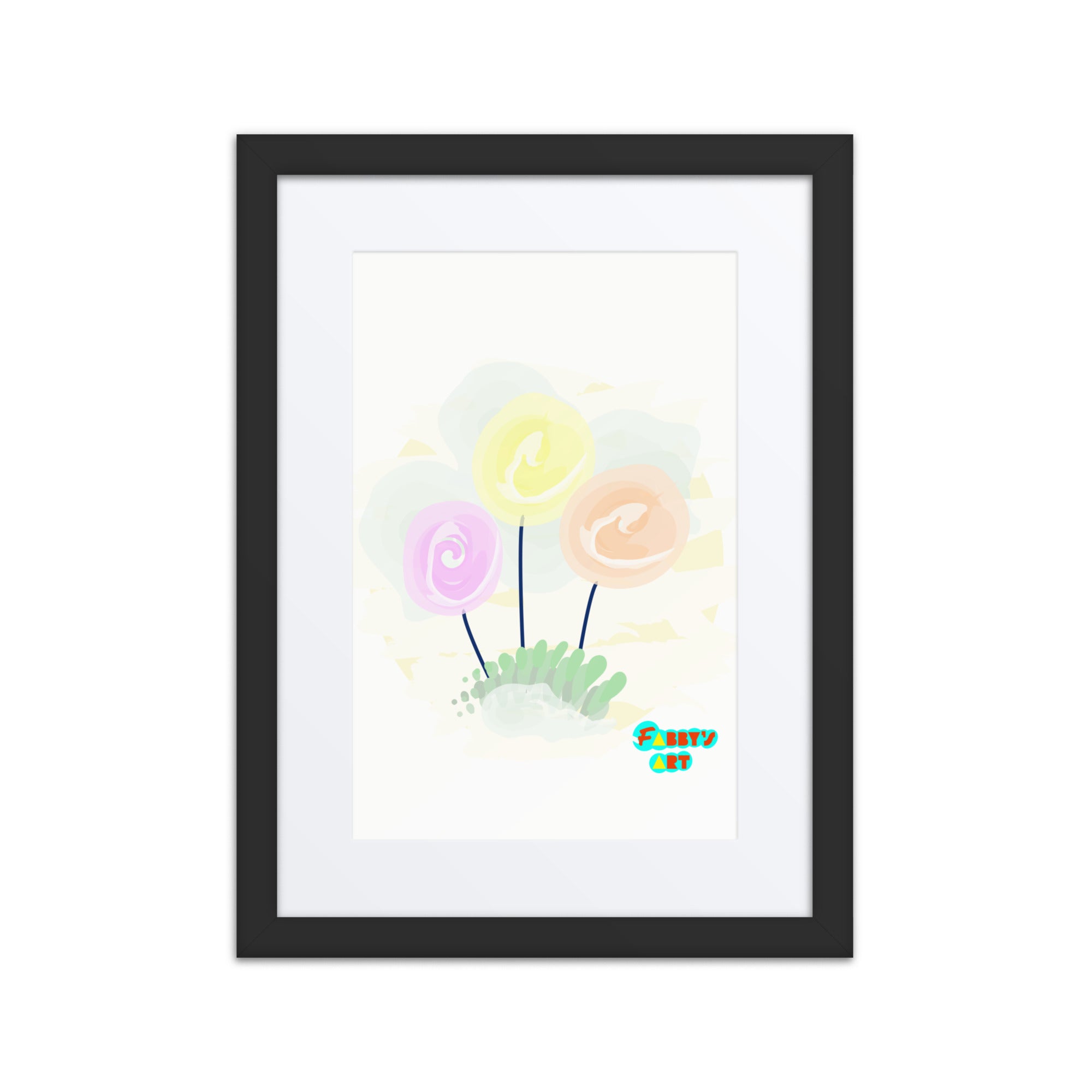 Women’s day flowers, Framed poster with Mat