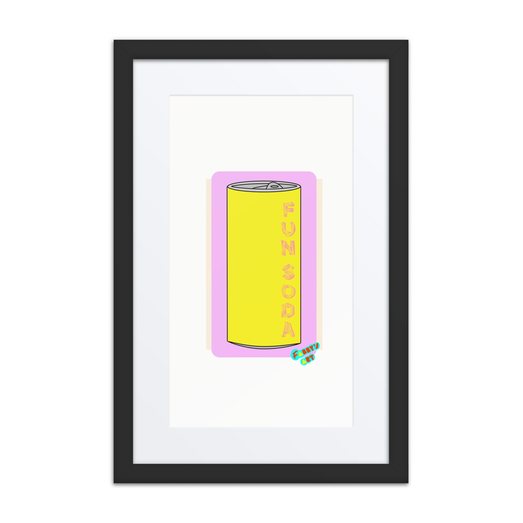 Fun soda 2D, Framed poster with Mat