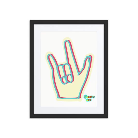 I love you sign language, Framed poster with Mat