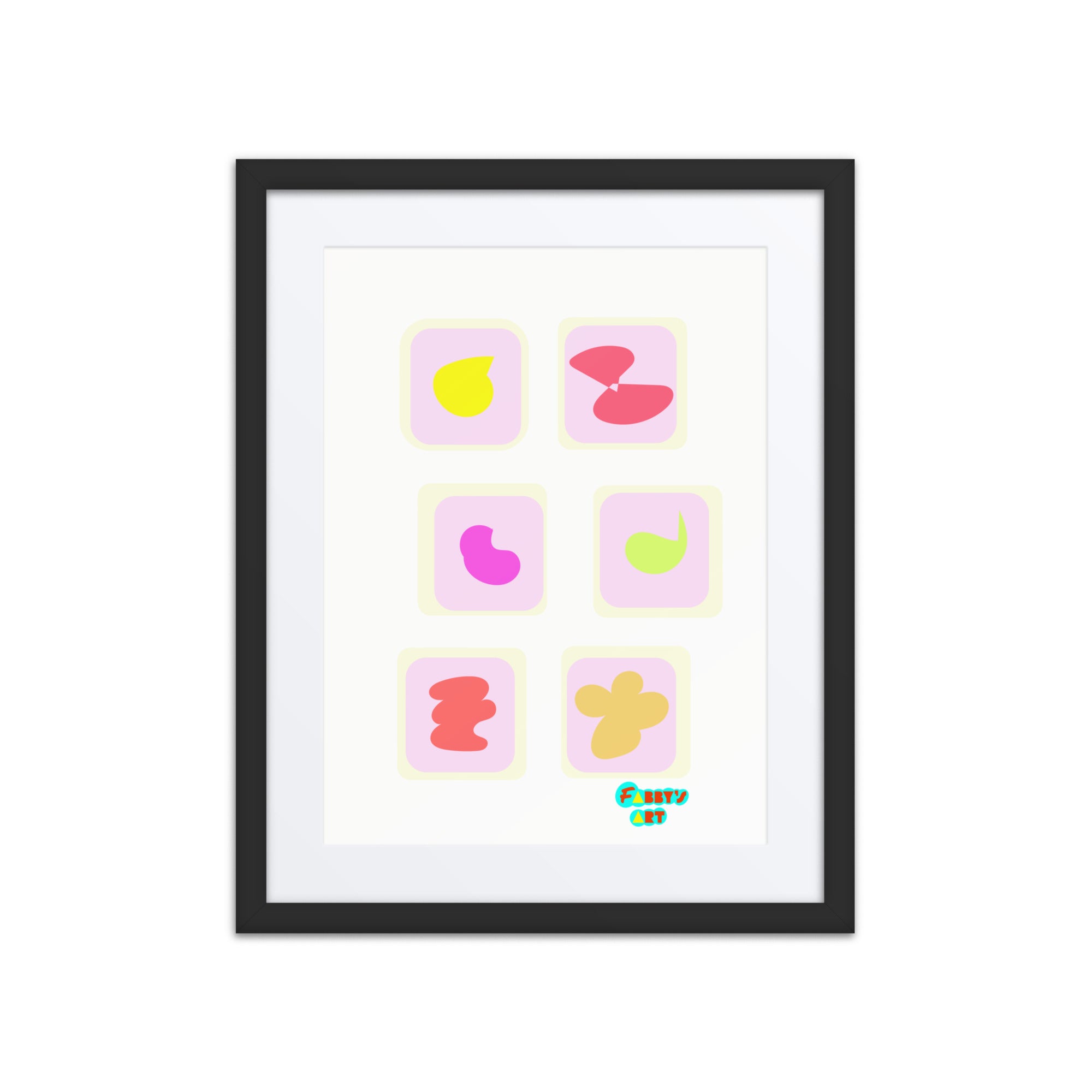 Triangular petals, Framed poster with Mat