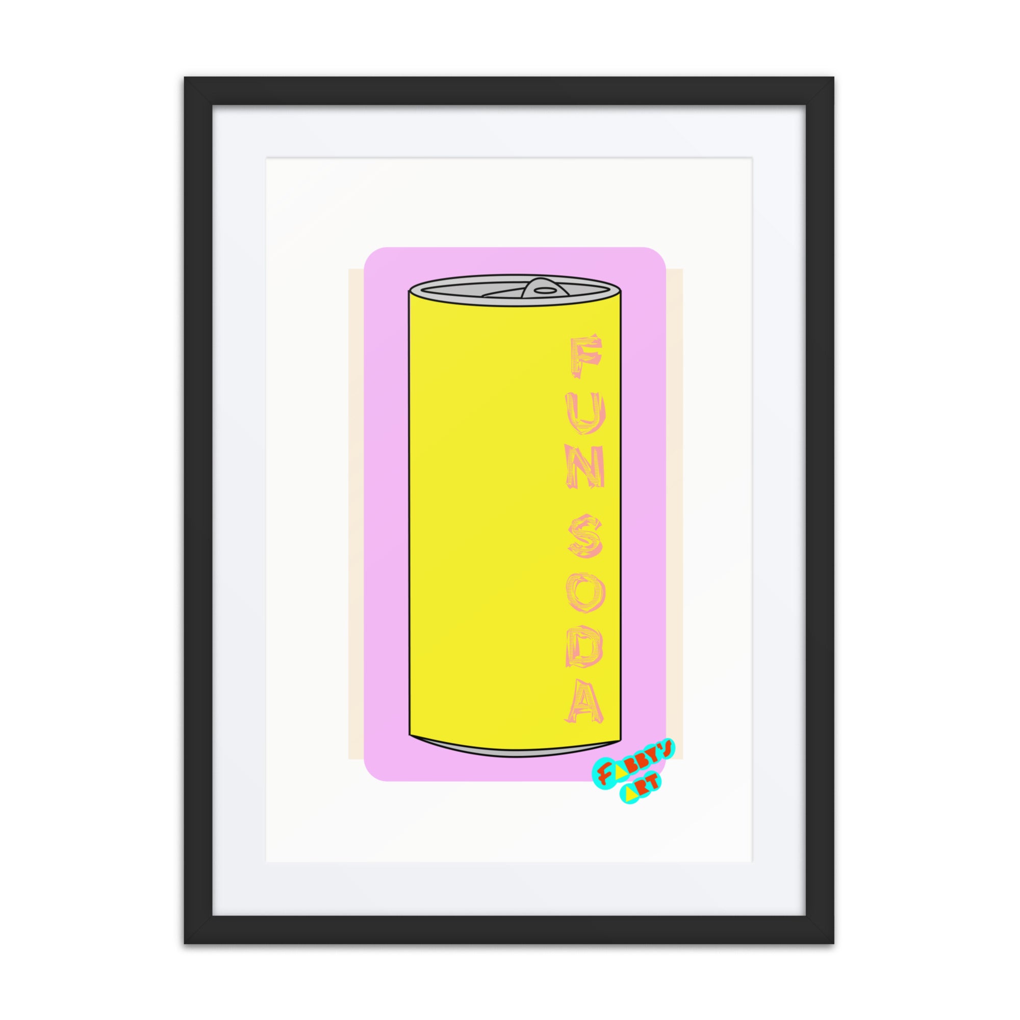 Fun soda 2D, Framed poster with Mat