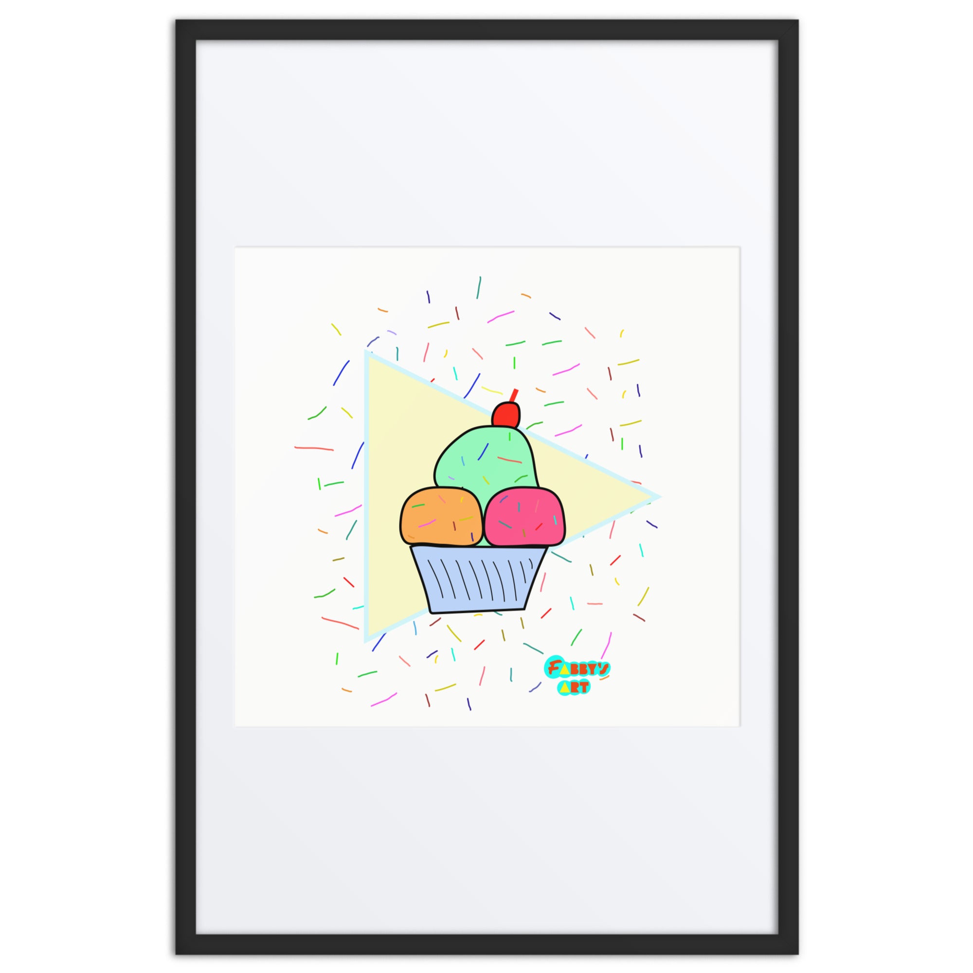 Ice cream time, Framed poster with Mat