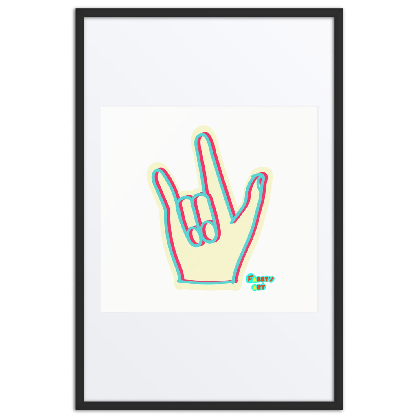 I love you sign language, Framed poster with Mat