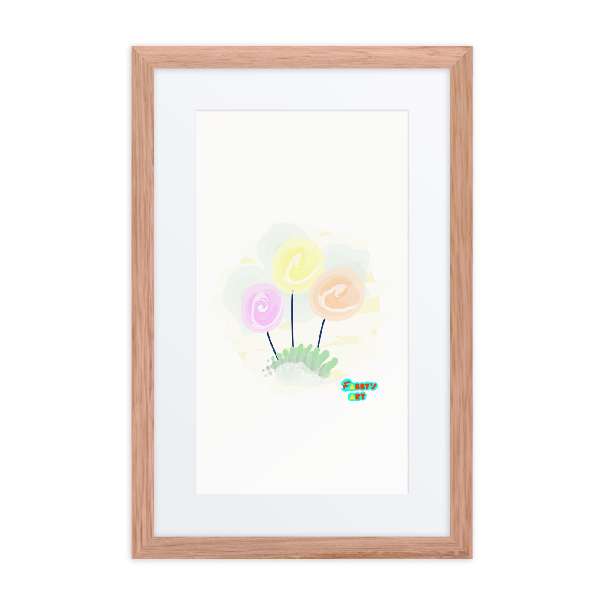 Women’s day flowers, Framed poster with Mat