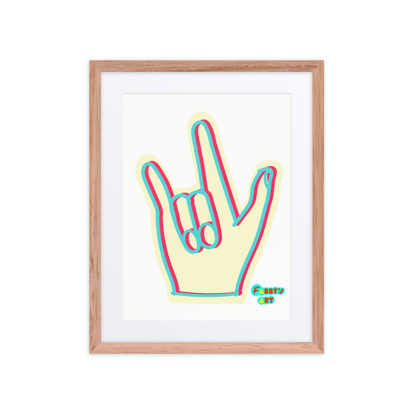 I love you sign language, Framed poster with Mat
