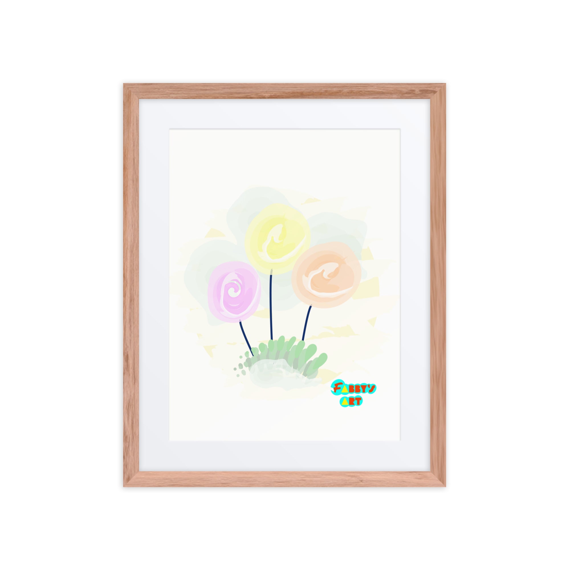 Women’s day flowers, Framed poster with Mat