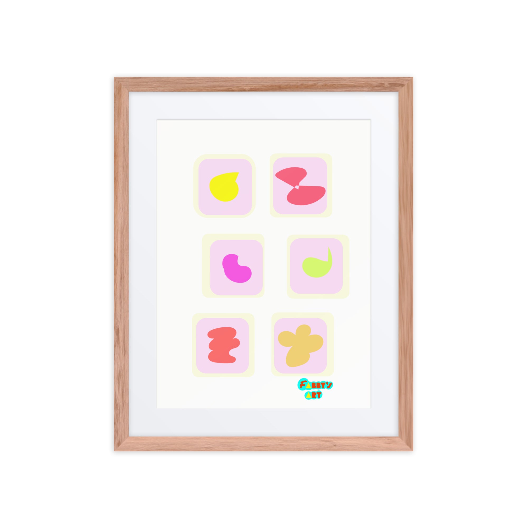 Triangular petals, Framed poster with Mat