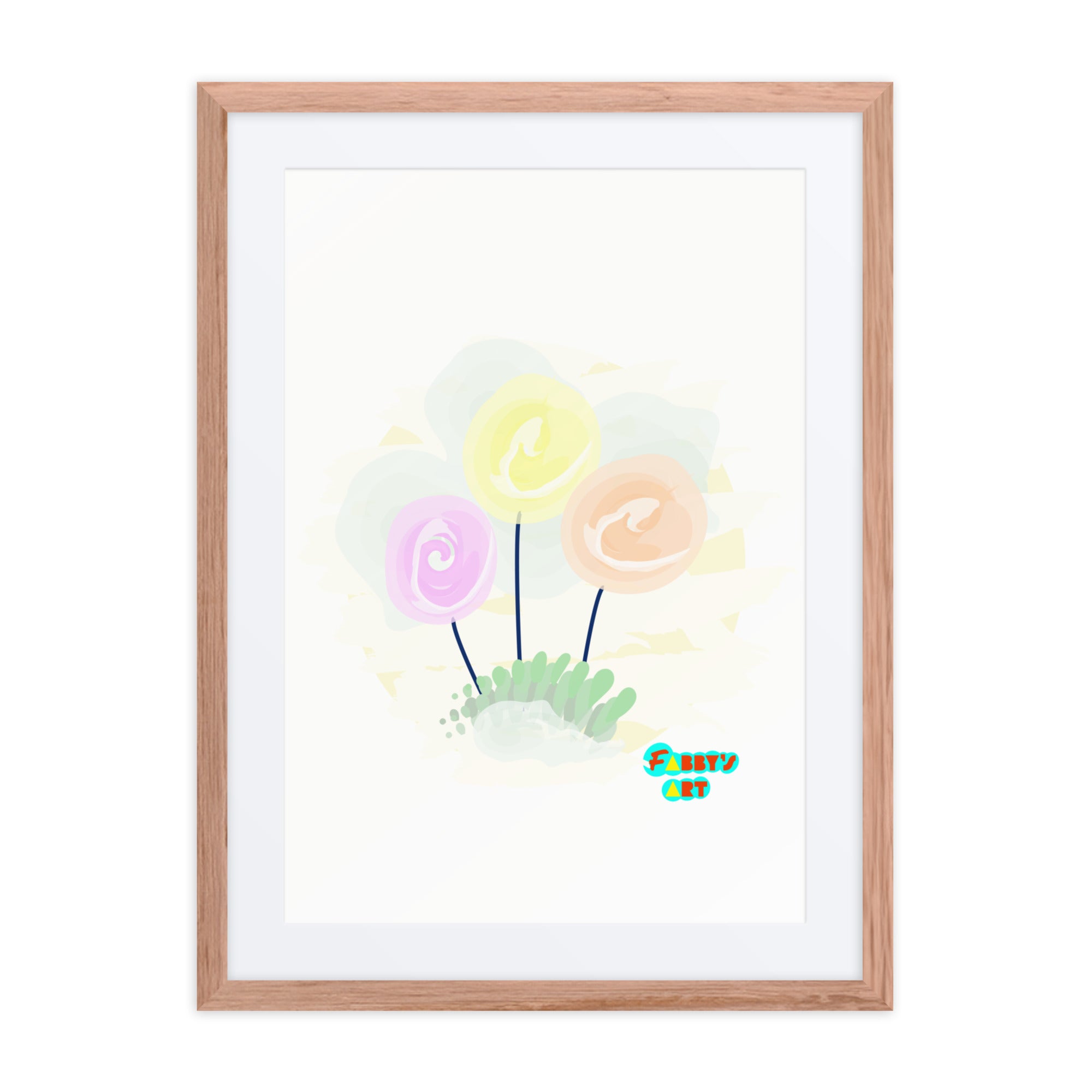 Women’s day flowers, Framed poster with Mat