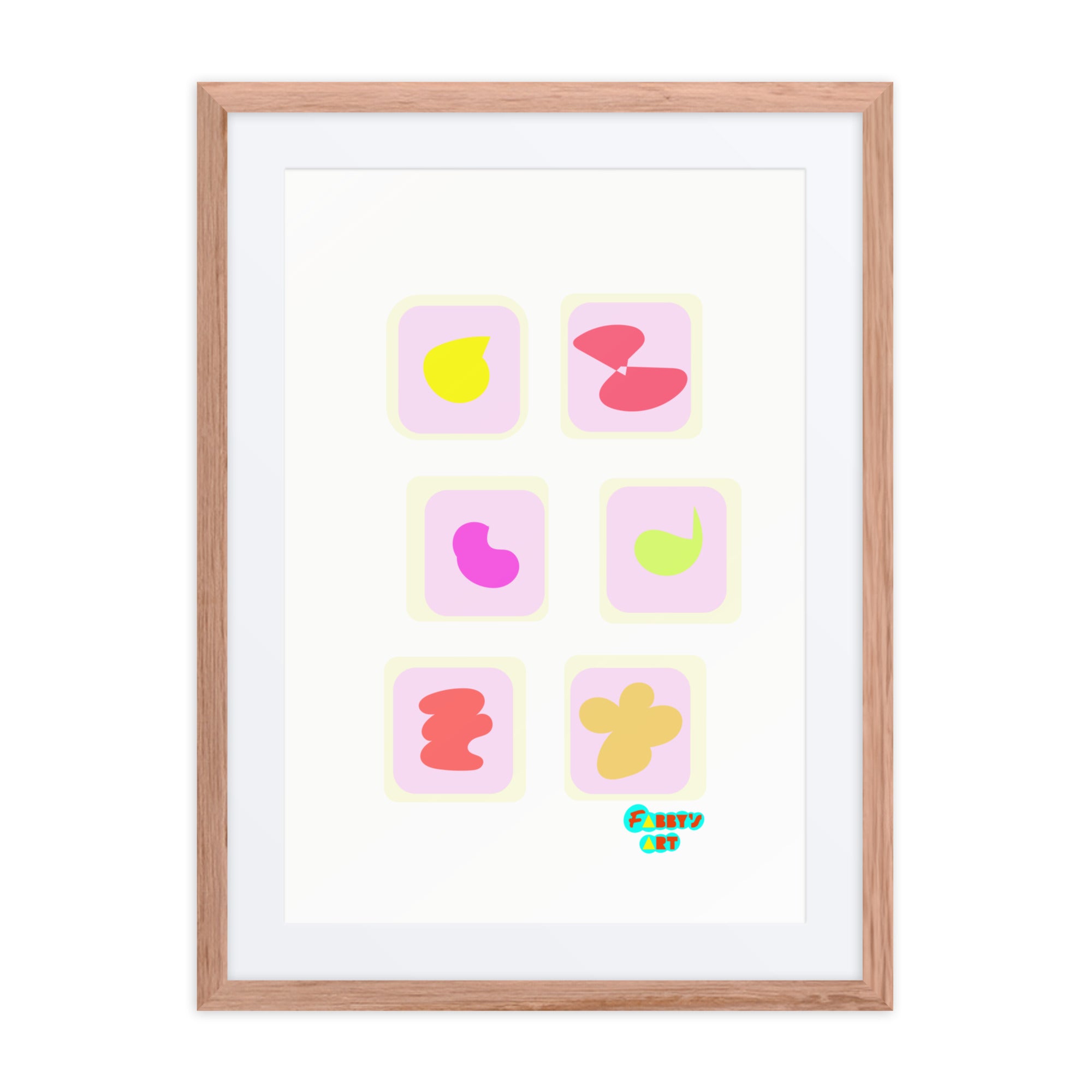 Triangular petals, Framed poster with Mat