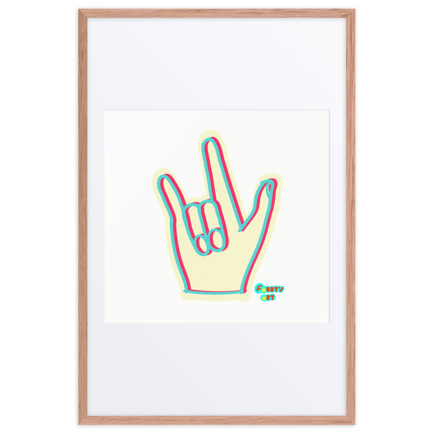 I love you sign language, Framed poster with Mat