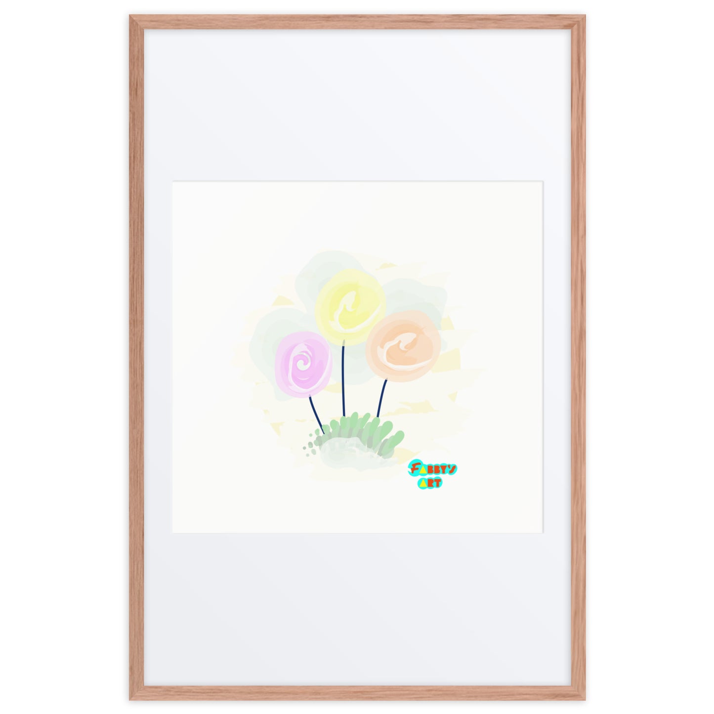 Women’s day flowers, Framed poster with Mat