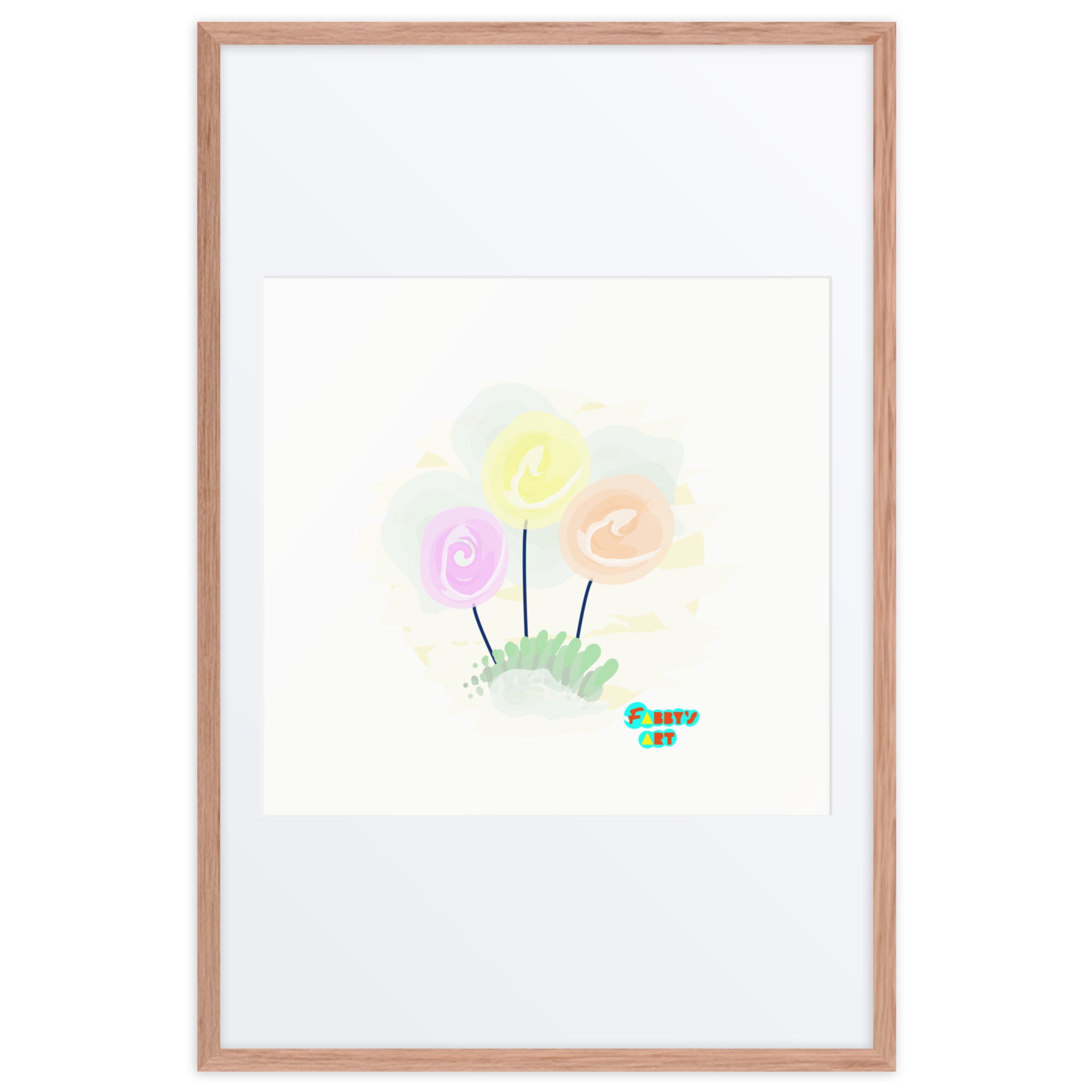 Women’s day flowers, Framed poster with Mat