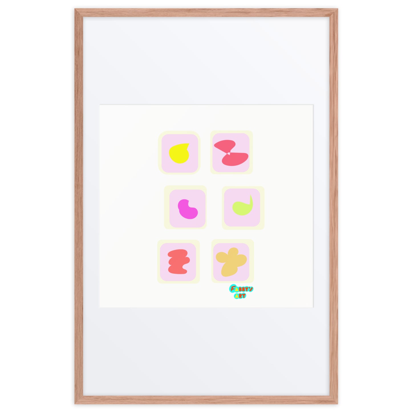 Triangular petals, Framed poster with Mat