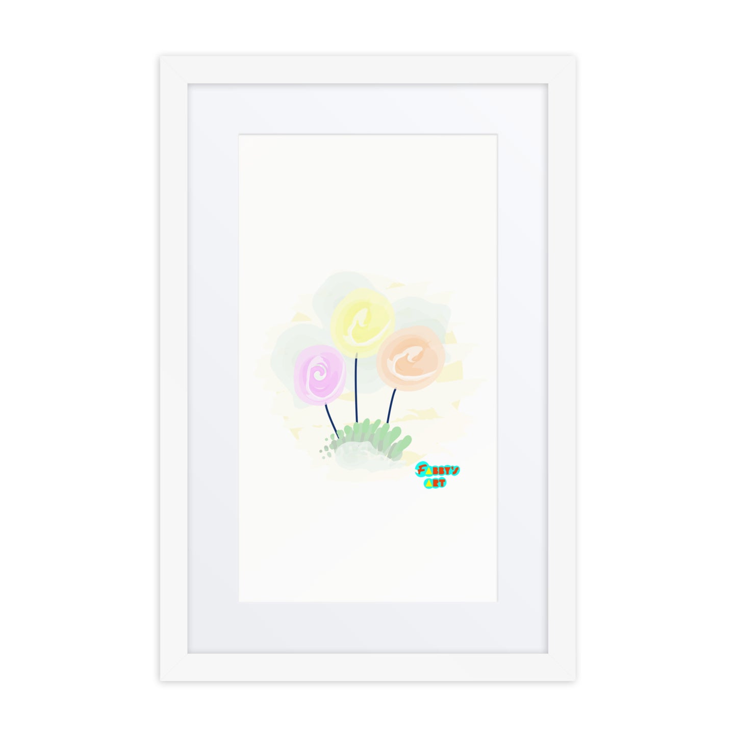 Women’s day flowers, Framed poster with Mat