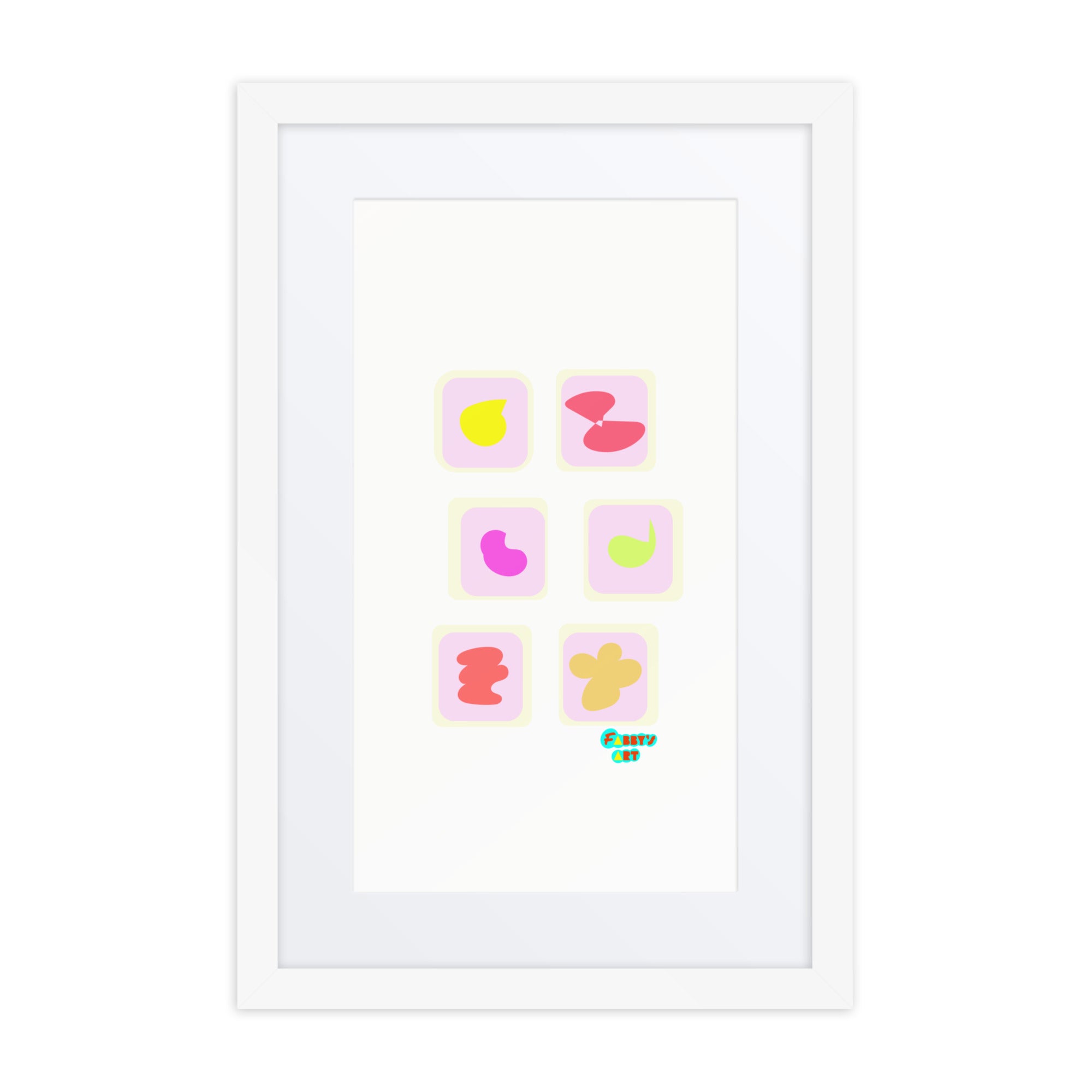 Triangular petals, Framed poster with Mat