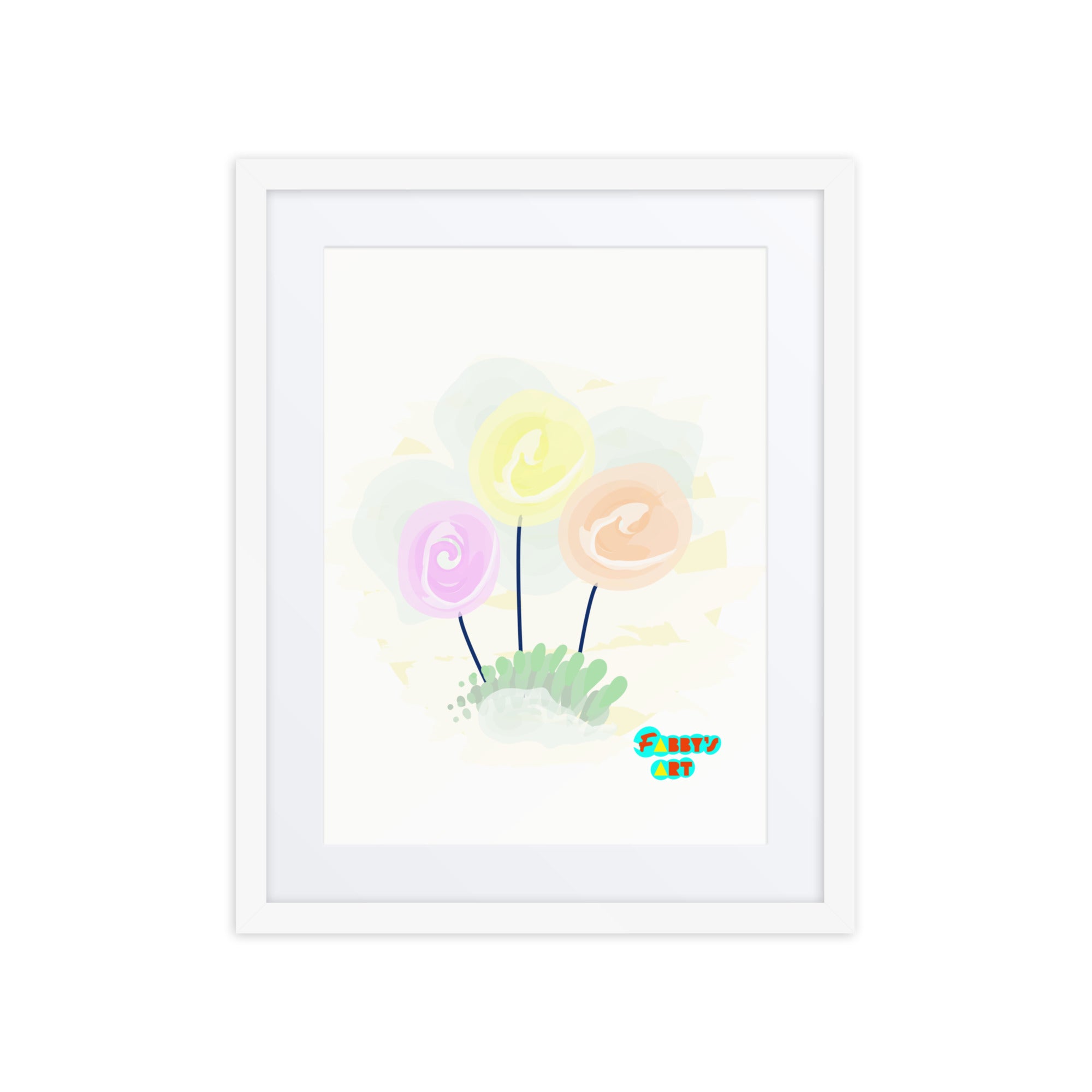 Women’s day flowers, Framed poster with Mat